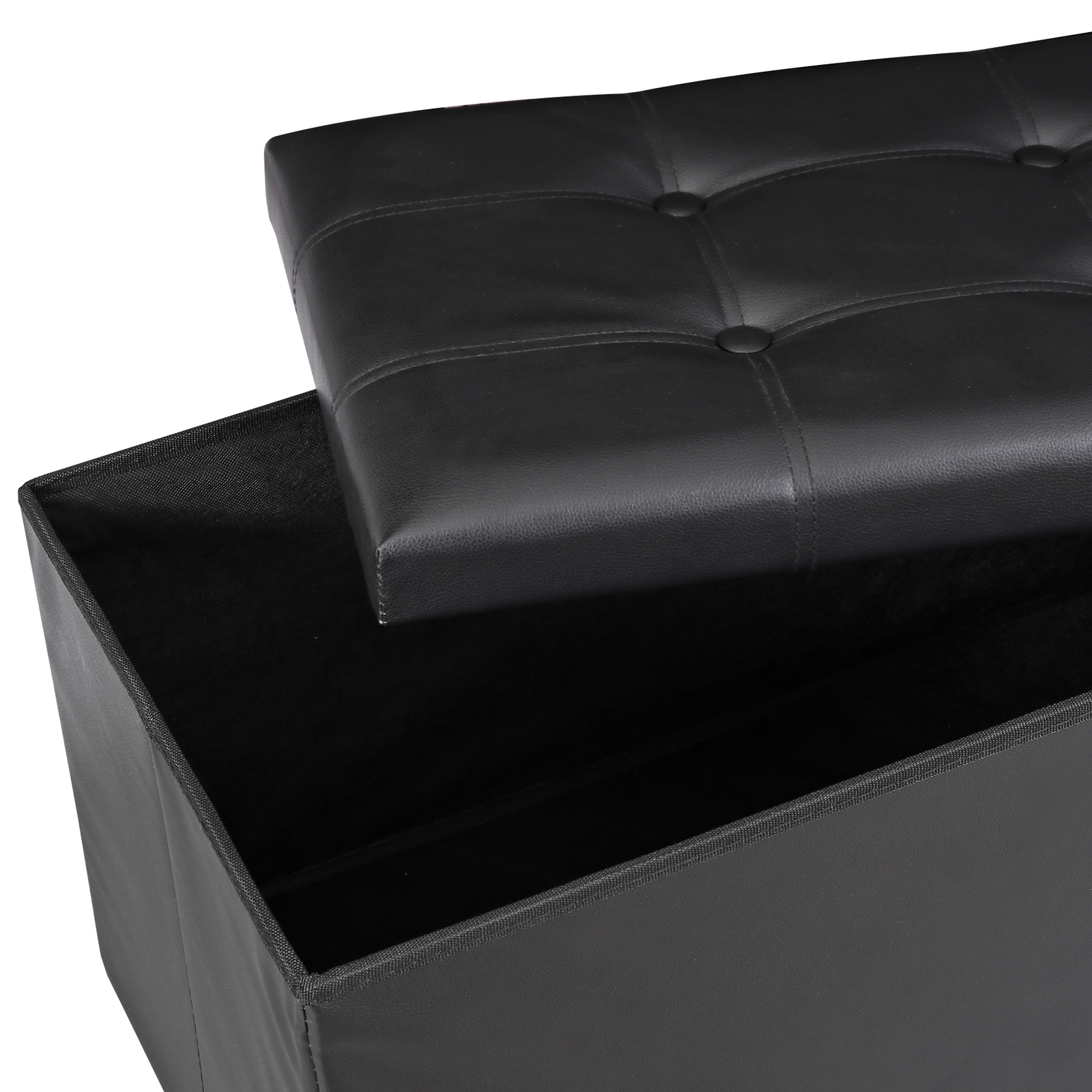 30" Storage Ottoman Bench Folding Footrest Stool Storage Chest Hold up to 350LBS