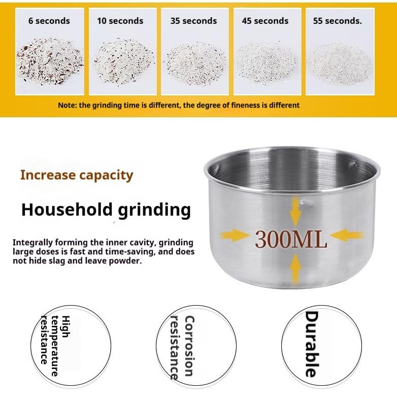 300g Grain Mill Grinder 304 Stainless Steel Grain Mill High Speed Commercial