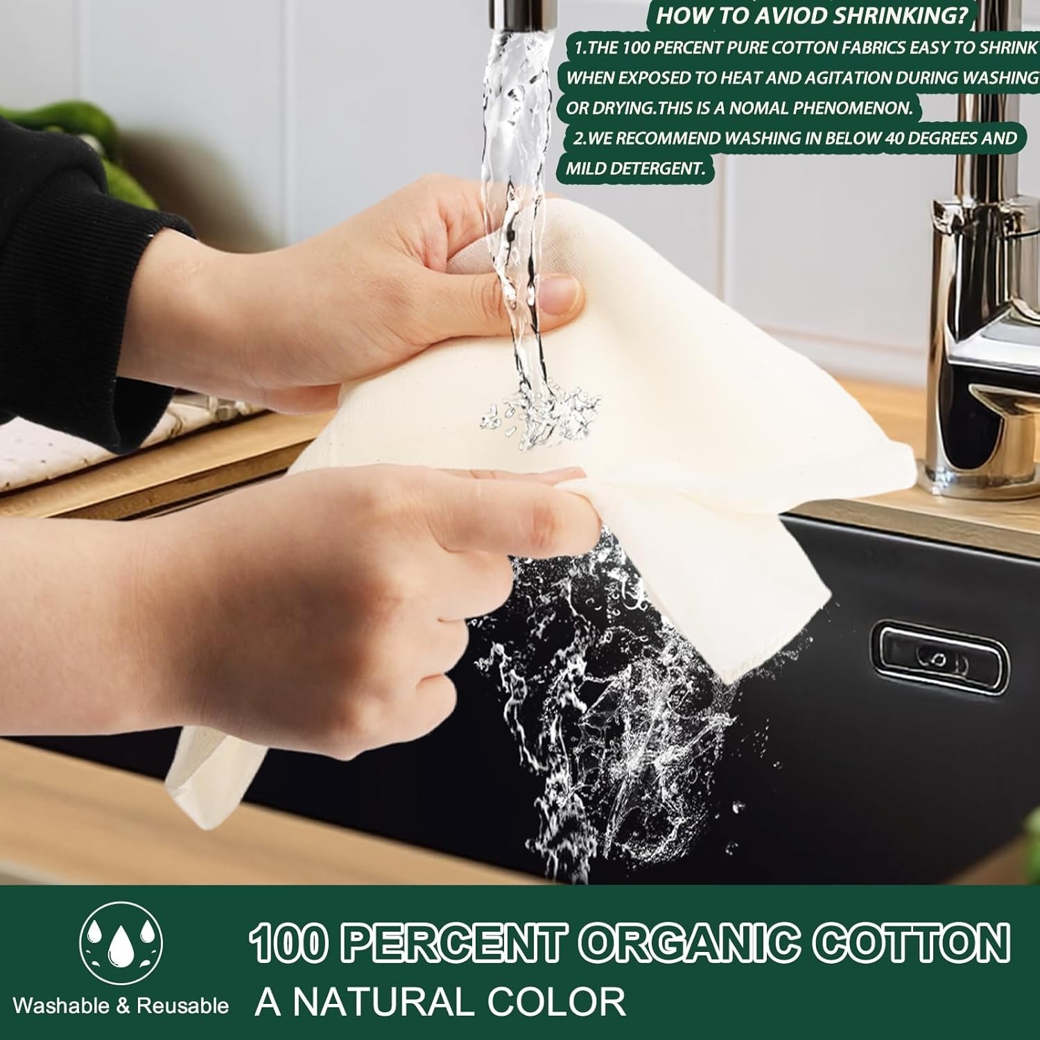 6 Pcs Cheese Cloth 20x20" – Grade 100 Unbleached Organic Muslin for Straining...