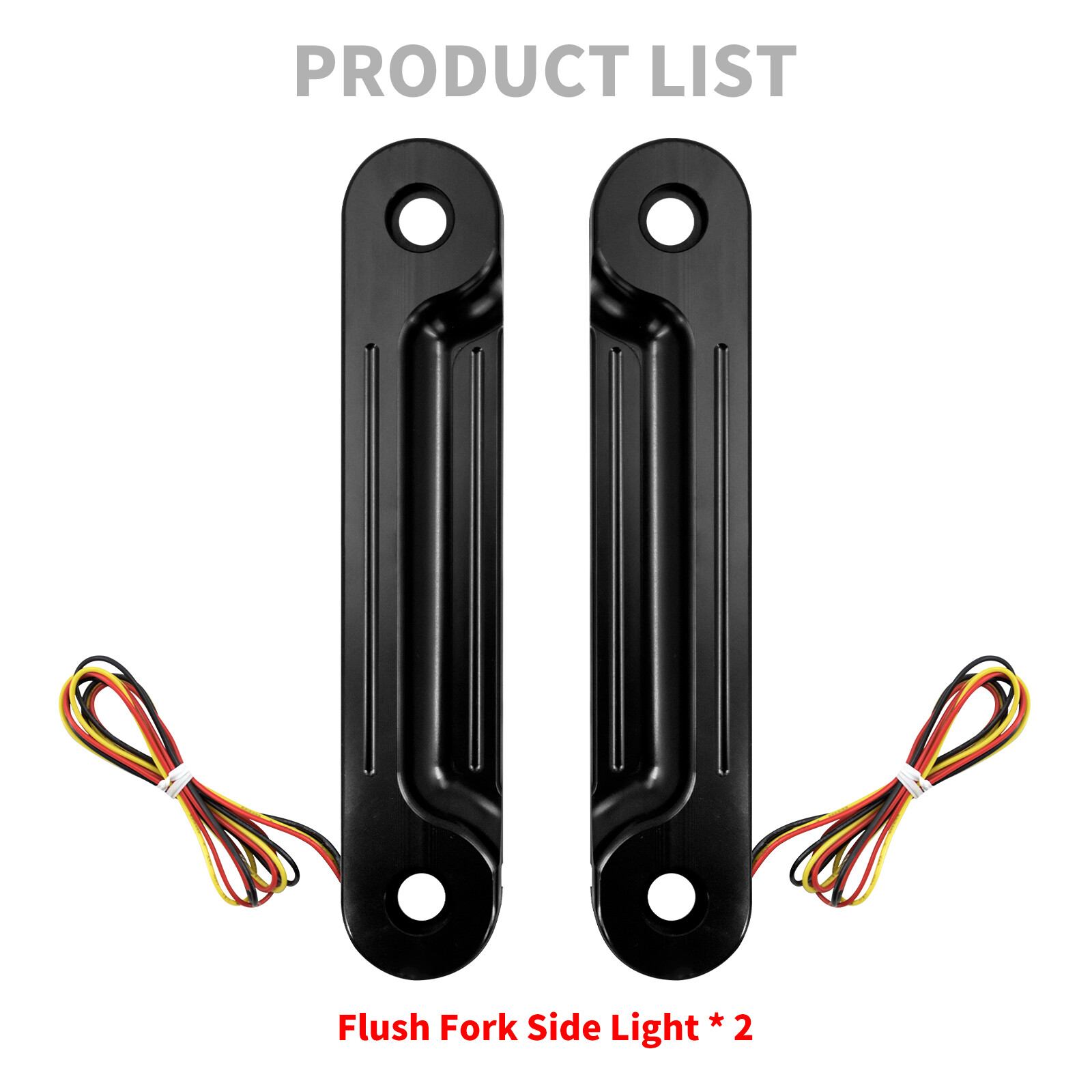 Black LED Flush Fork Turn Signal Side Light Fit For Harley Touring Glide 1998-up