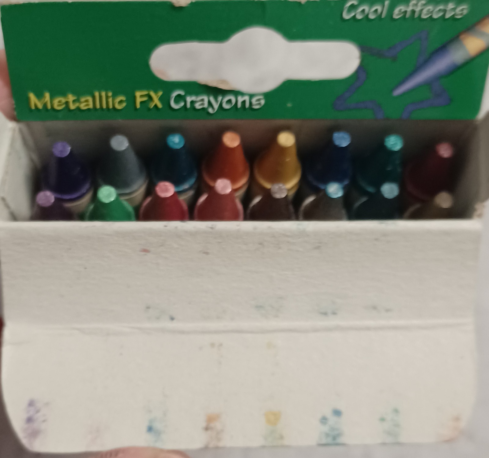 VTG Crayola Crayons Metallic Fx 16 New 2001 NOS non-toxic Binney & Smith
