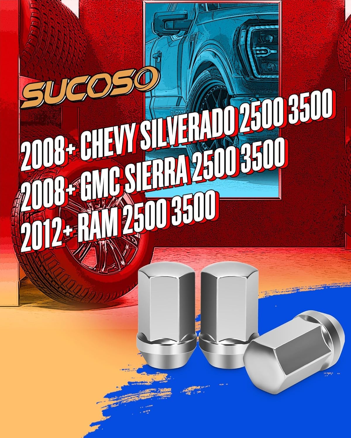 32pcs 14x1.5 OEM Lug Nuts Replacement 2008-2024 Chevy Silverado GMC Sierra 2500