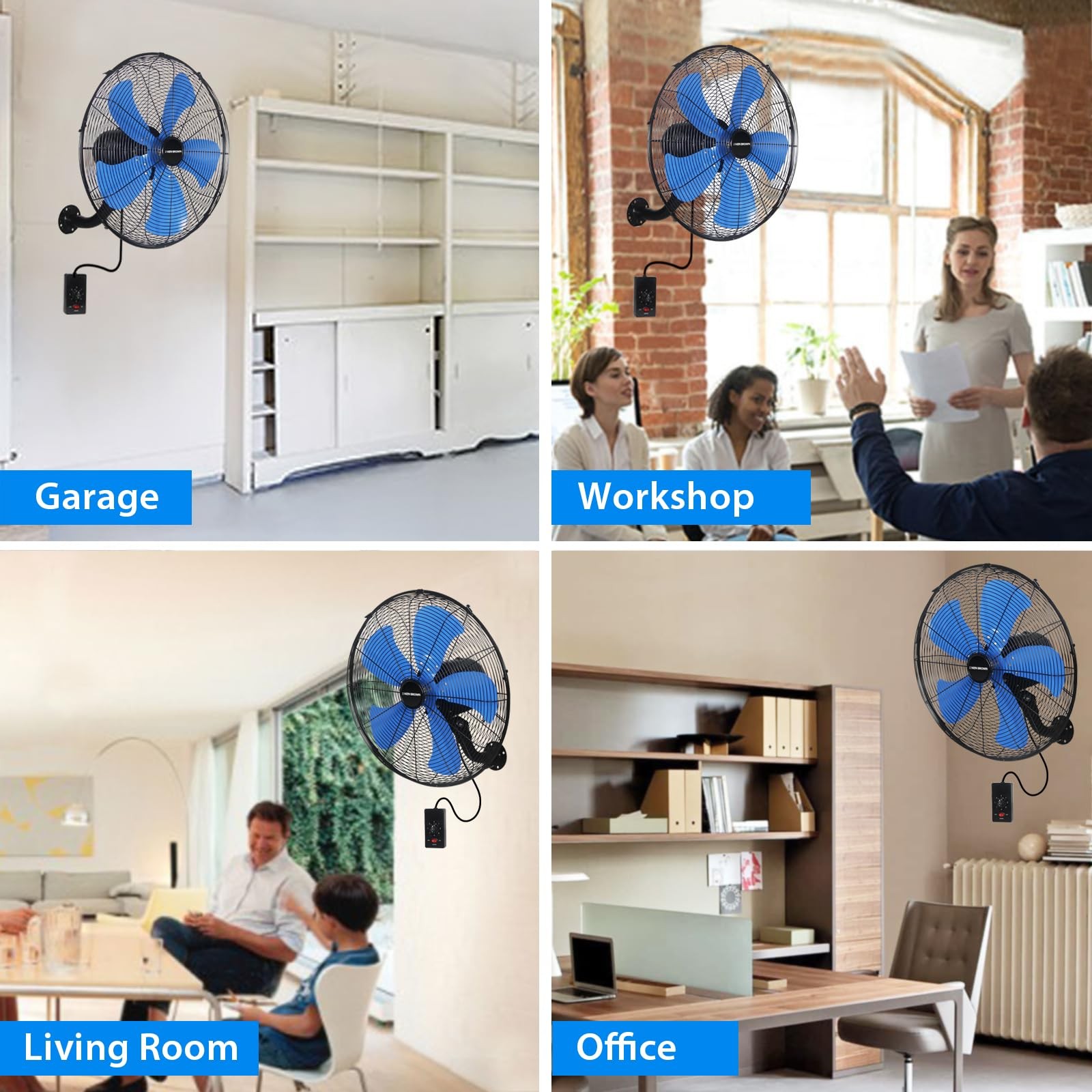 18 Inch Industrial Oscillating Wall Mount Fan 4200CFM 3- Speed