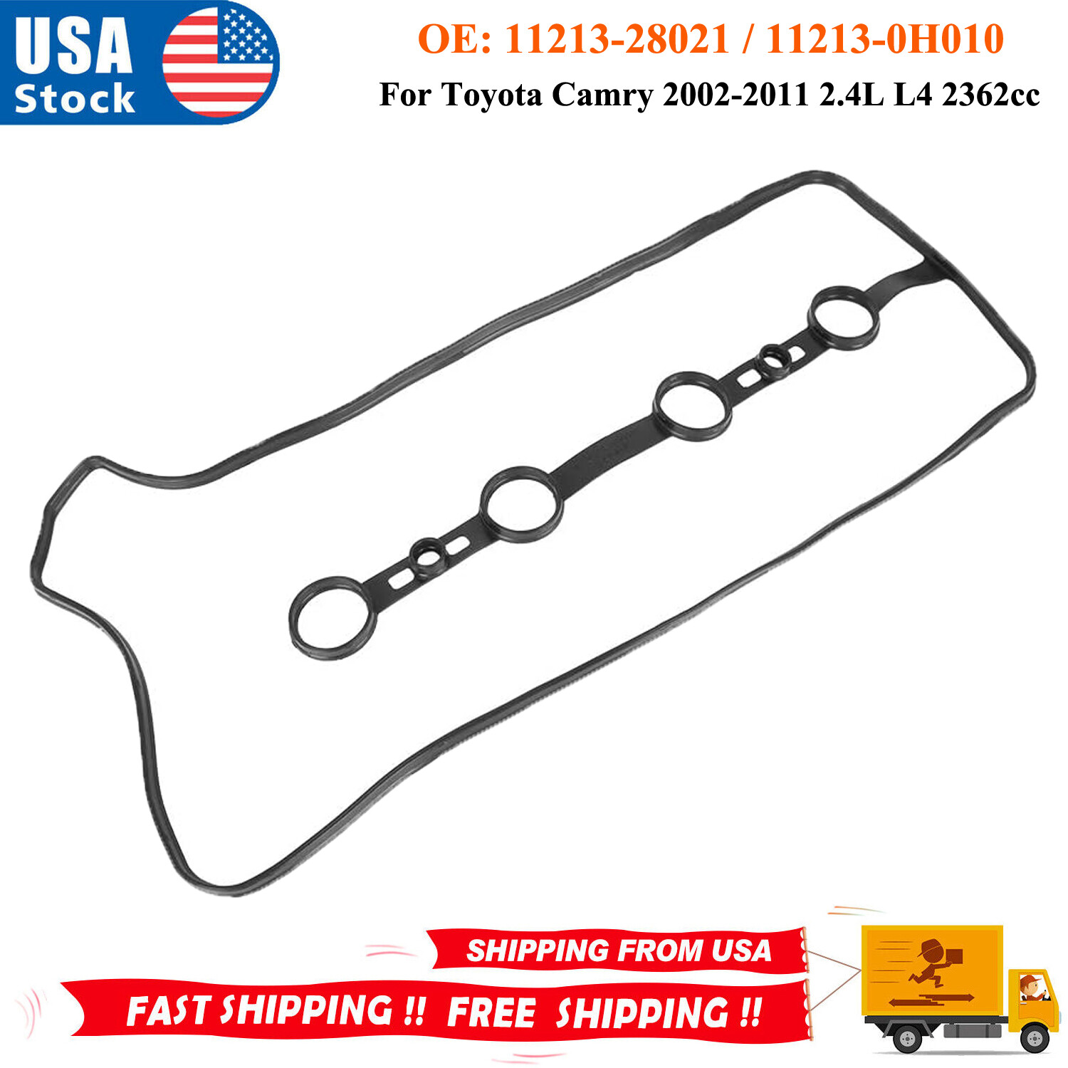 Engine Valve Cover Gasket For Toyota Camry 2002-2011 2.4L L4 2362cc 11213-28021