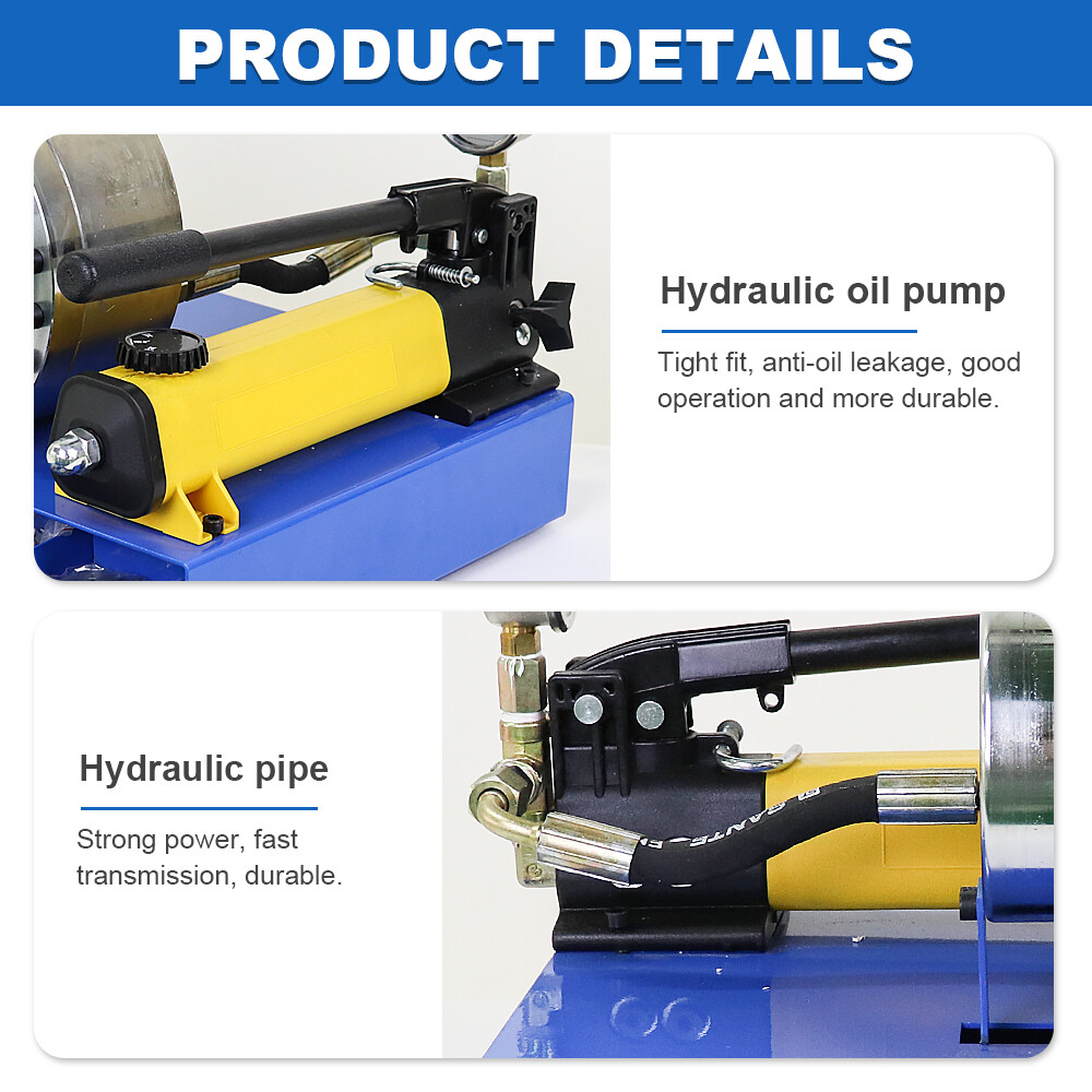 Pipe Crimper Machine Manual Hydraulic Hose Crimping with 8 Dies Sets Portable