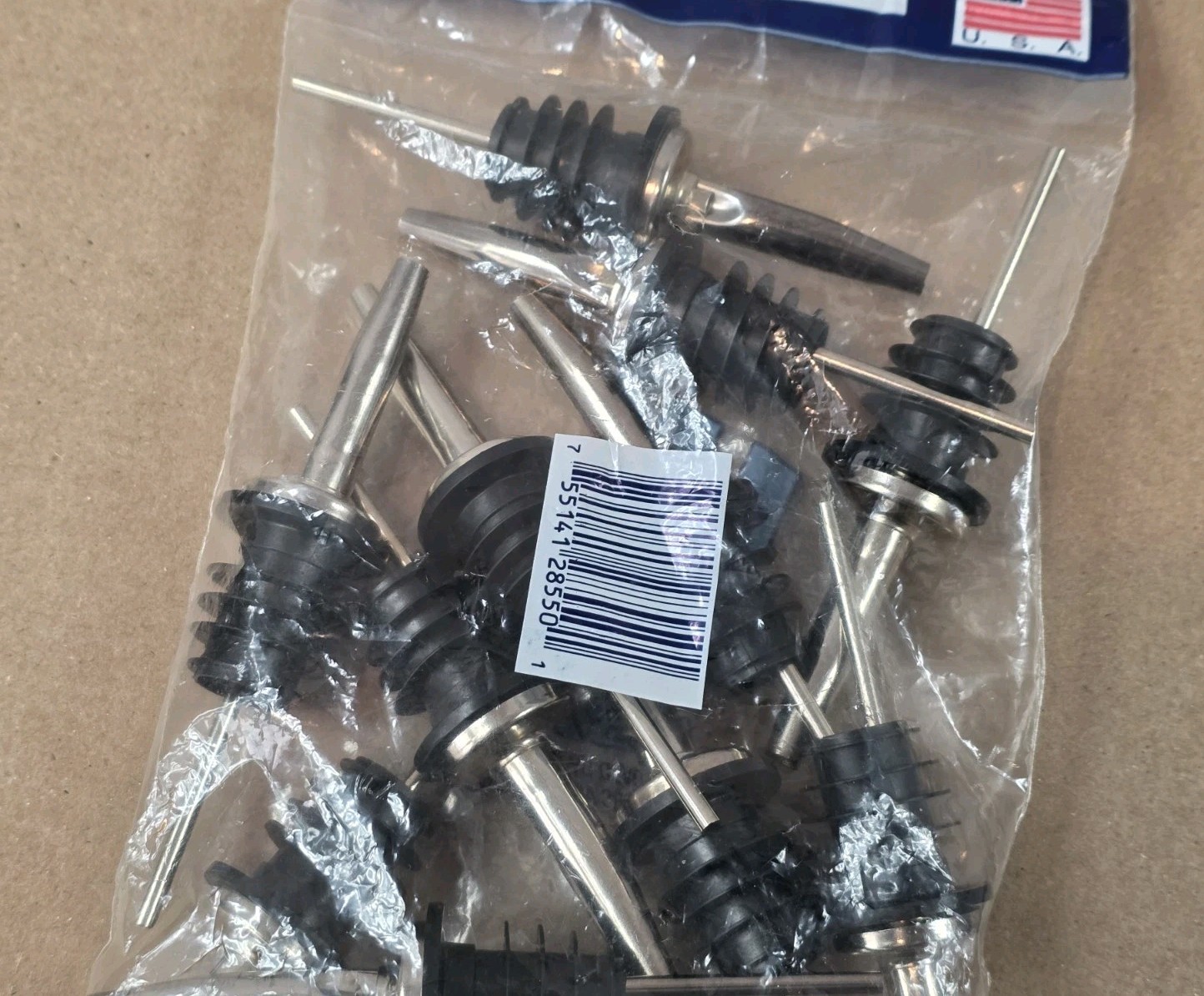 Spill-Stop 285-50 Medium Flow Tapered Liquor Pourer, Chrome - 12 Pack