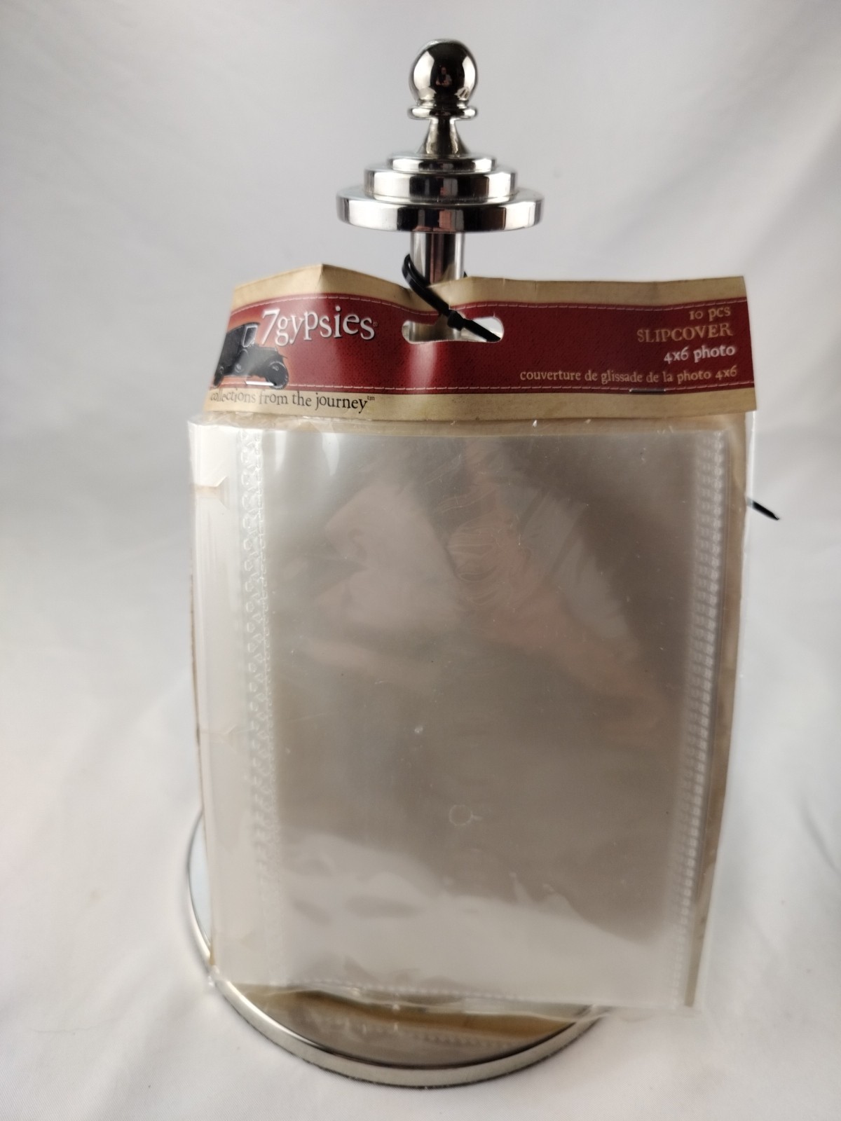 7 Gypsies ATC Artist Trading Card Holder Rotating 6.5" Silver Turnstile