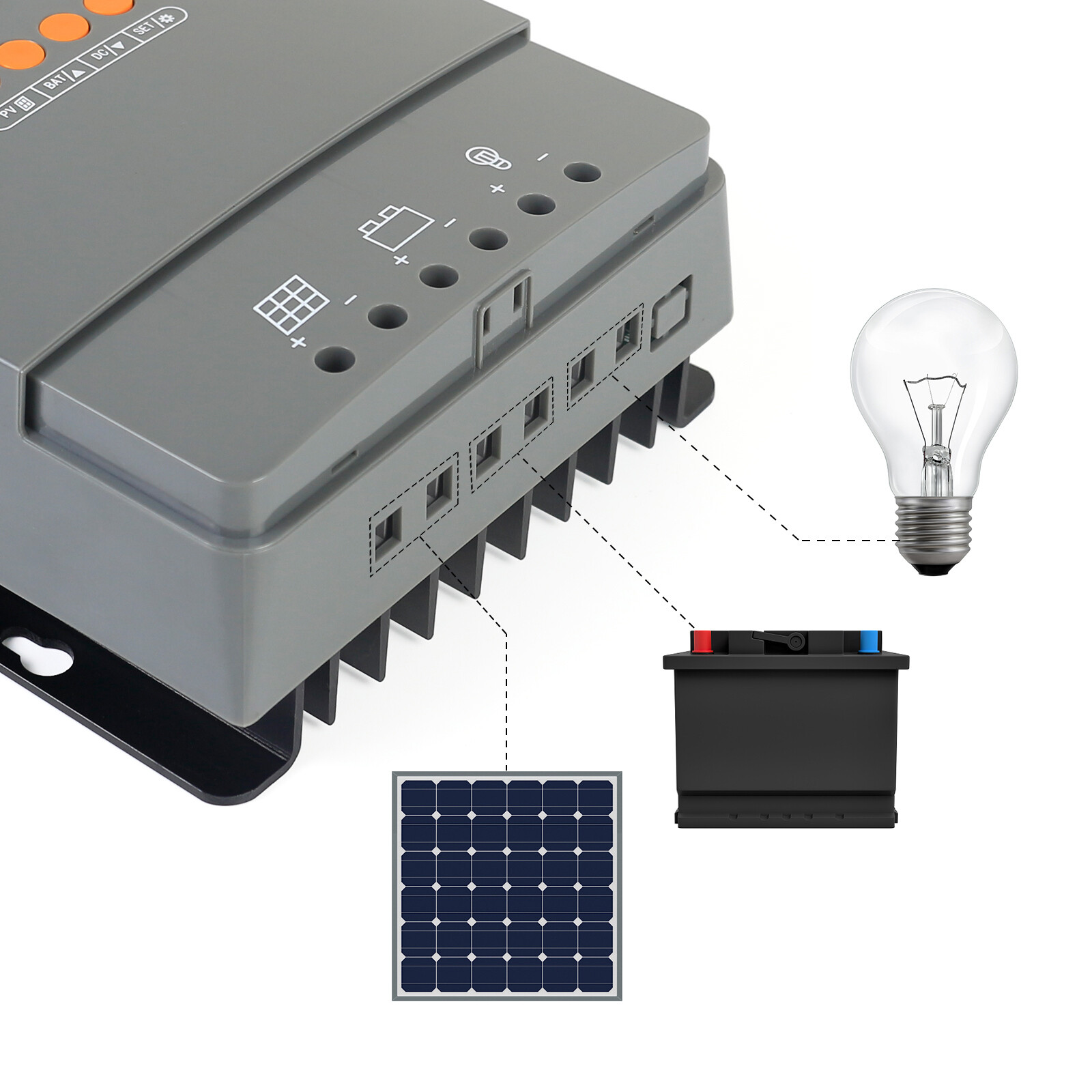 60A MPPT Solar Panel Battery Charge Controller 12V/24V/36V/48V LCD Regulator USA