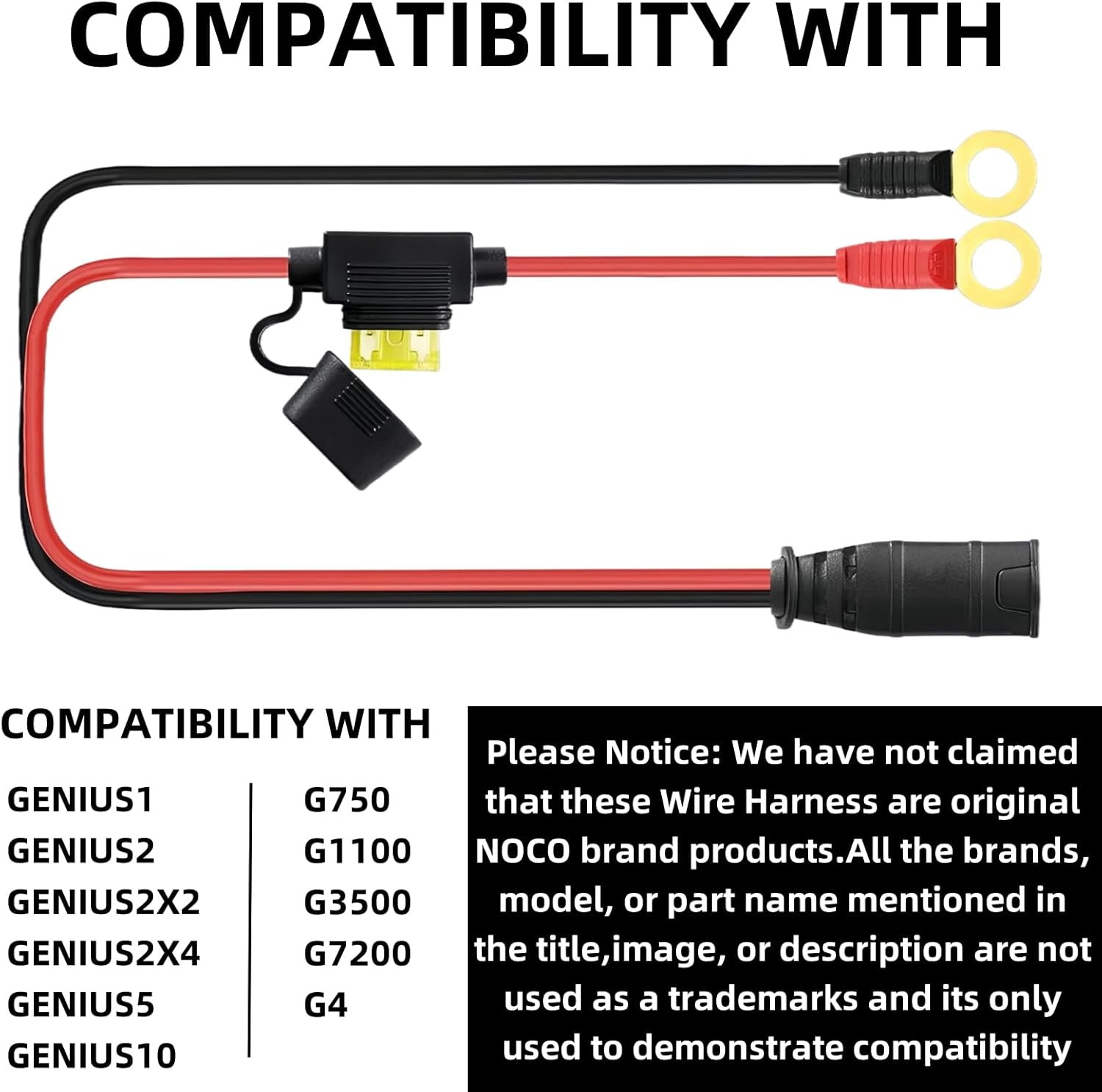(2 Pack) GC002 X-Connect Wires Harness Fit for NOCO Battery Charger Accessories,