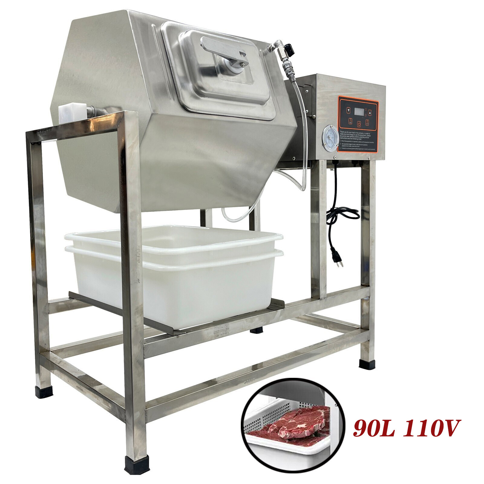 90L Meat Salting Machine Chicken Marinating Vacuum Meat Tumbler Marinator 110V