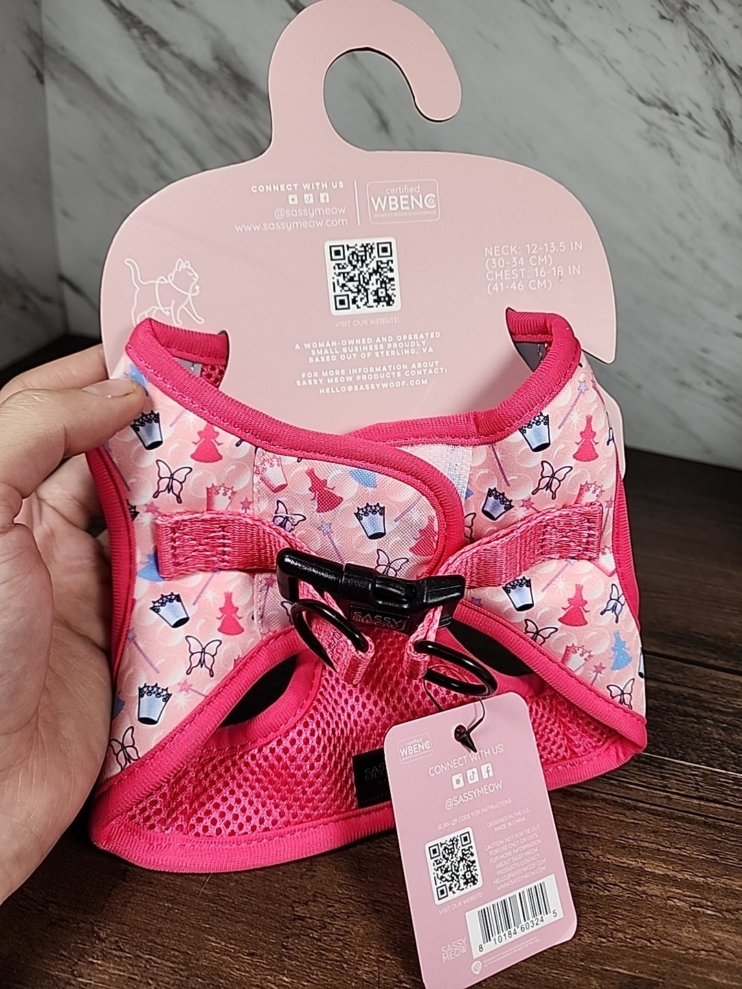 ☆LOOK☆ ~Sassy Meow The Wizard Of Oz Step In Cat Harness PINK Size Medium ☆NWT☆