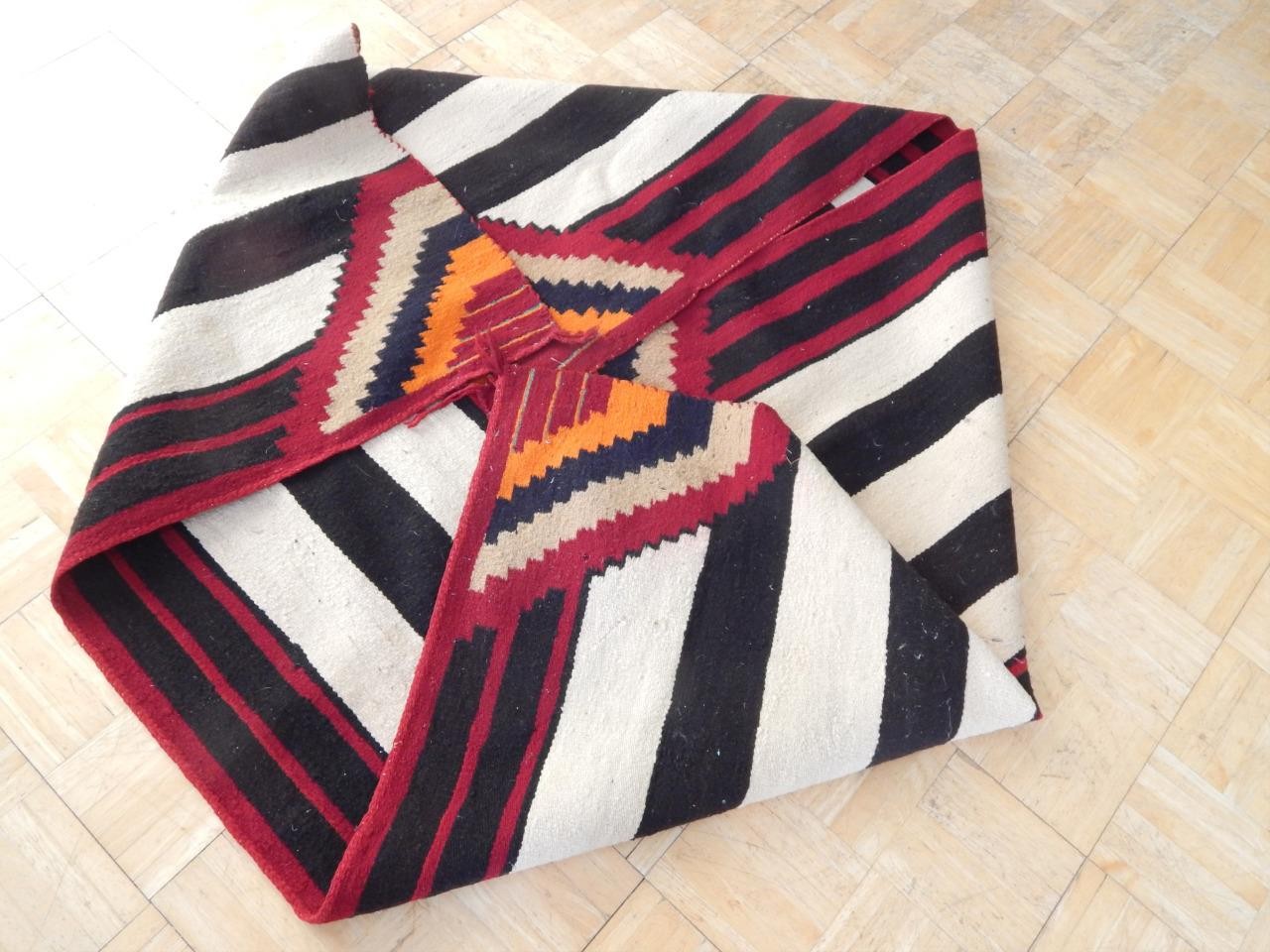 ANTIQUE NAVAJO INDIAN 3RD PHASE CHIEF'S BLANKET - CLEAN + NICE 49X65" +/-