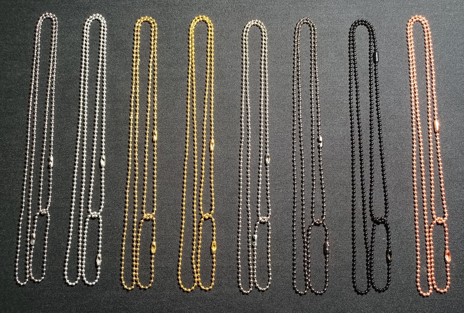 Military Army Navy Marine AF Dog Tag 2.4mm Ball Bead Chain or Chain Set FreeShip