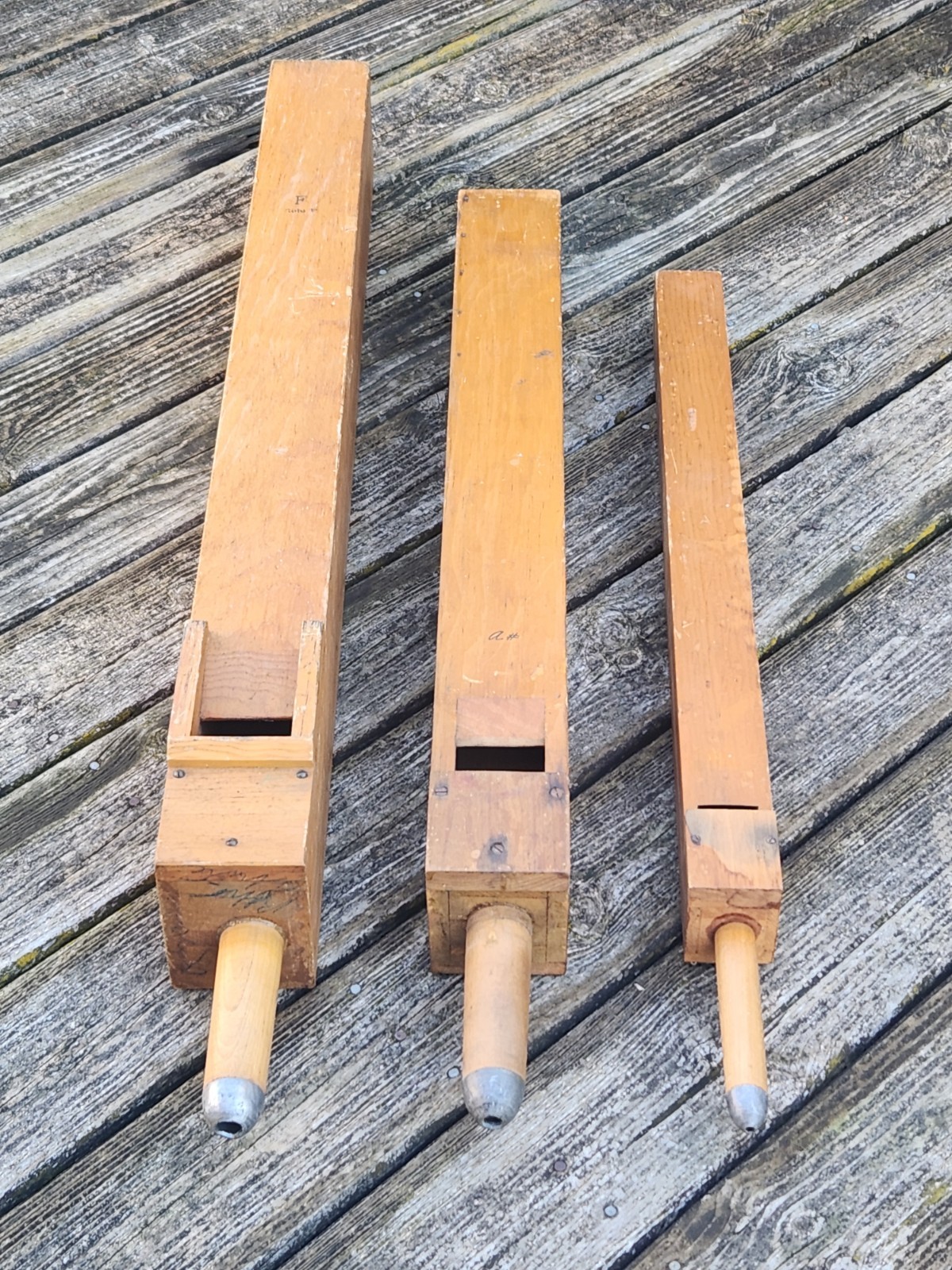 Pipe Organ Wood Flute Large Repurpose Decor Vintage Lot 3 Steampunk Church Prop