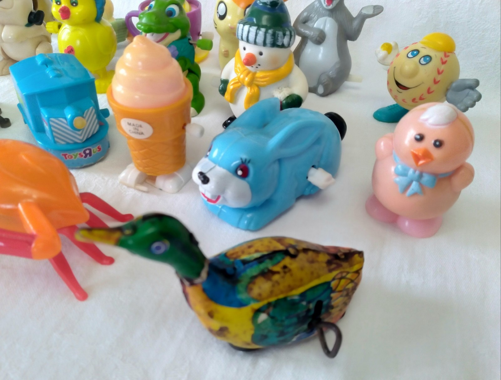 Lot 23 Vintage Wind-Up Toys Tested Work Disney Mickey Mouse Easter Bunny Chicks