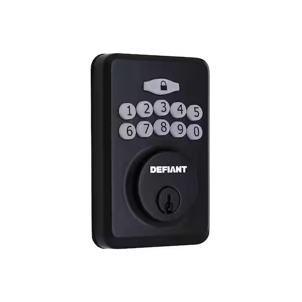 Defiant Radius Matte Black Single Cylinder Electronic Keypad Deadbolt