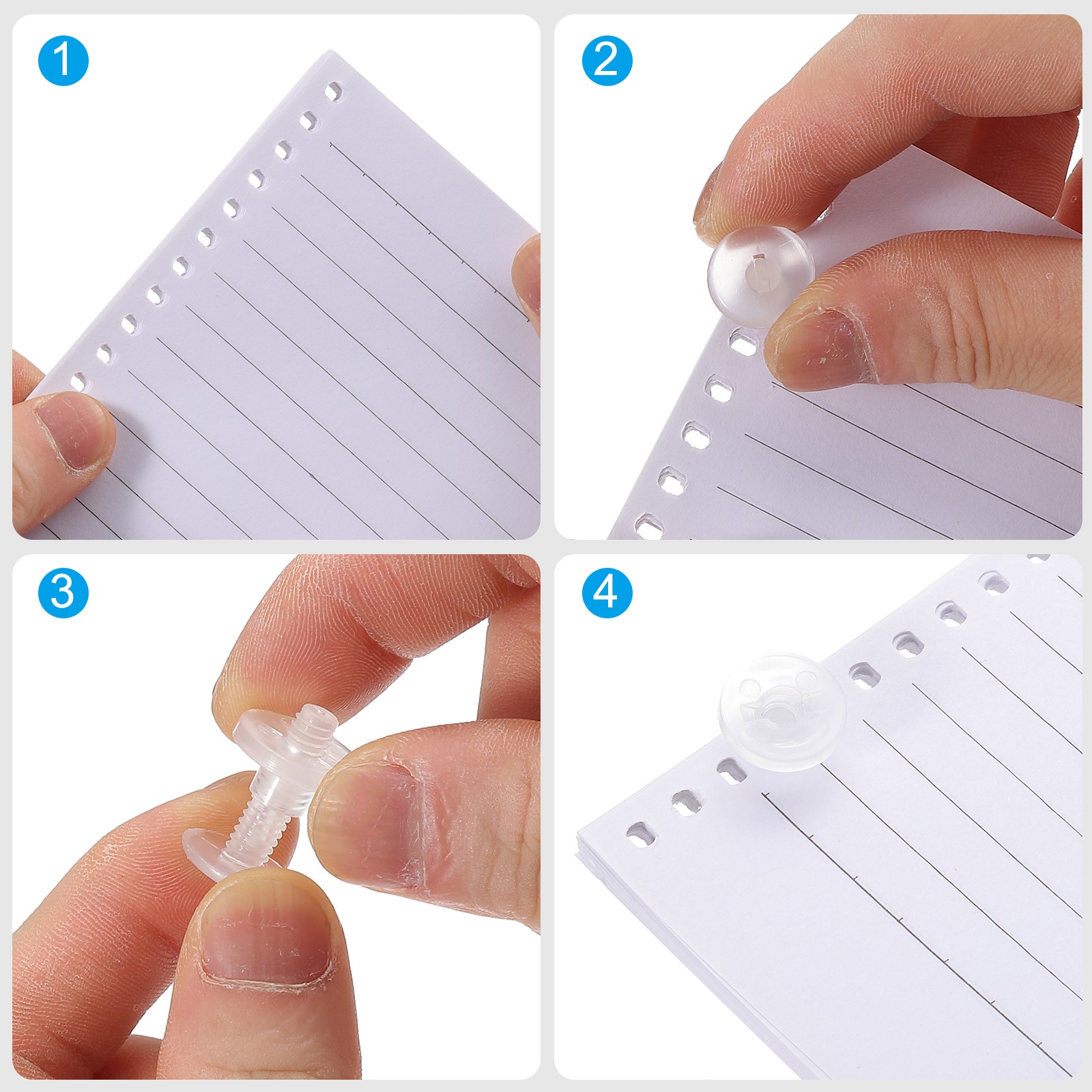 10mm Chicago Screws, 20 Sets Plastic Chicago Screw Binding Post,Clear