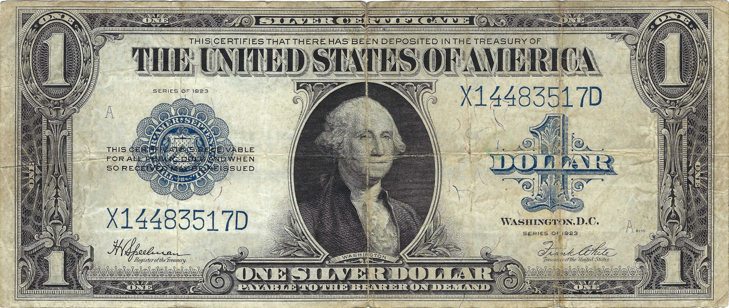 1923 $1 Large Size Silver Certificate, Circulated