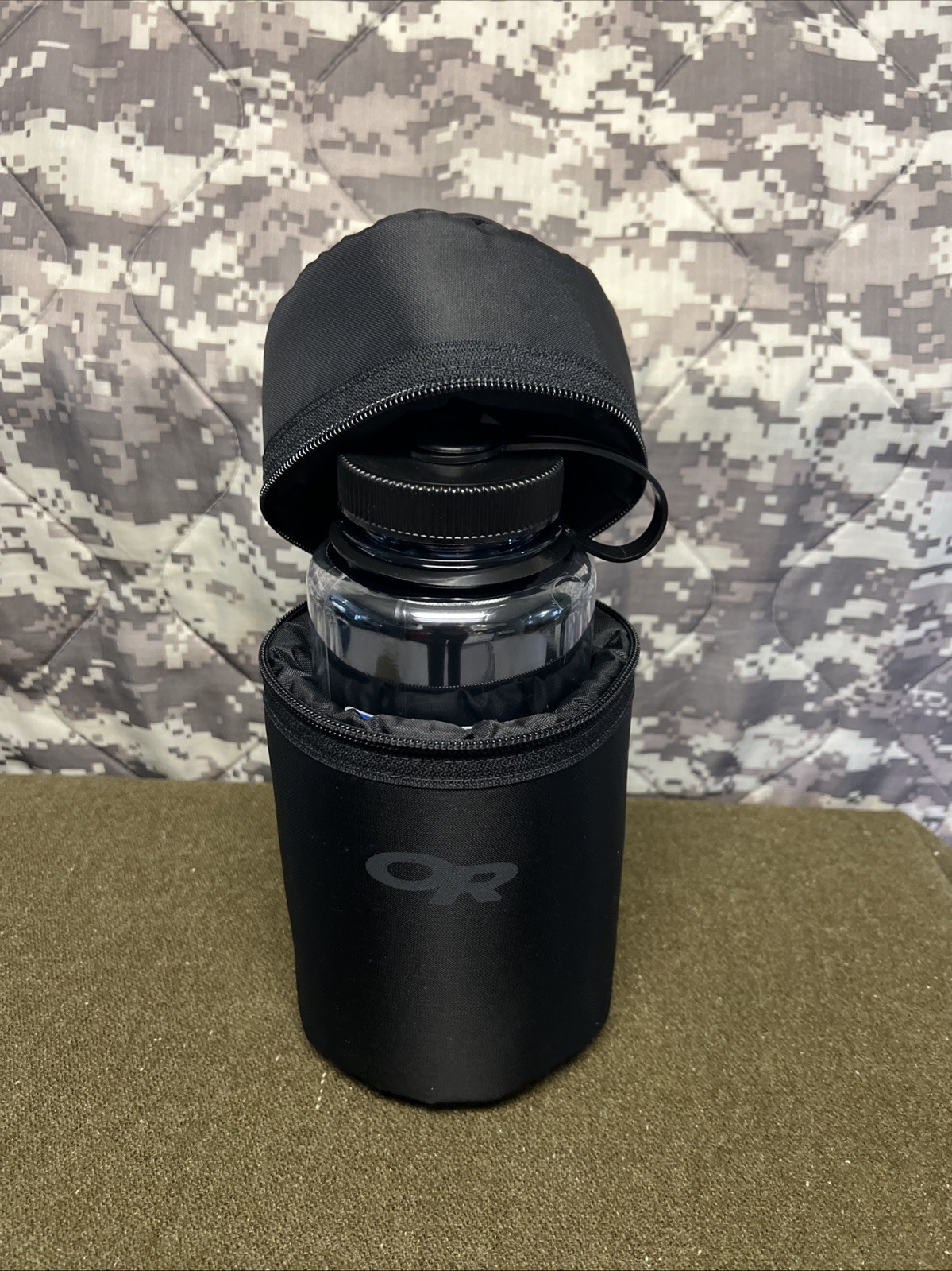 Outdoor Research 1L Nalgene Water Bottle, Insulated Cover, Stainless Cup D-21