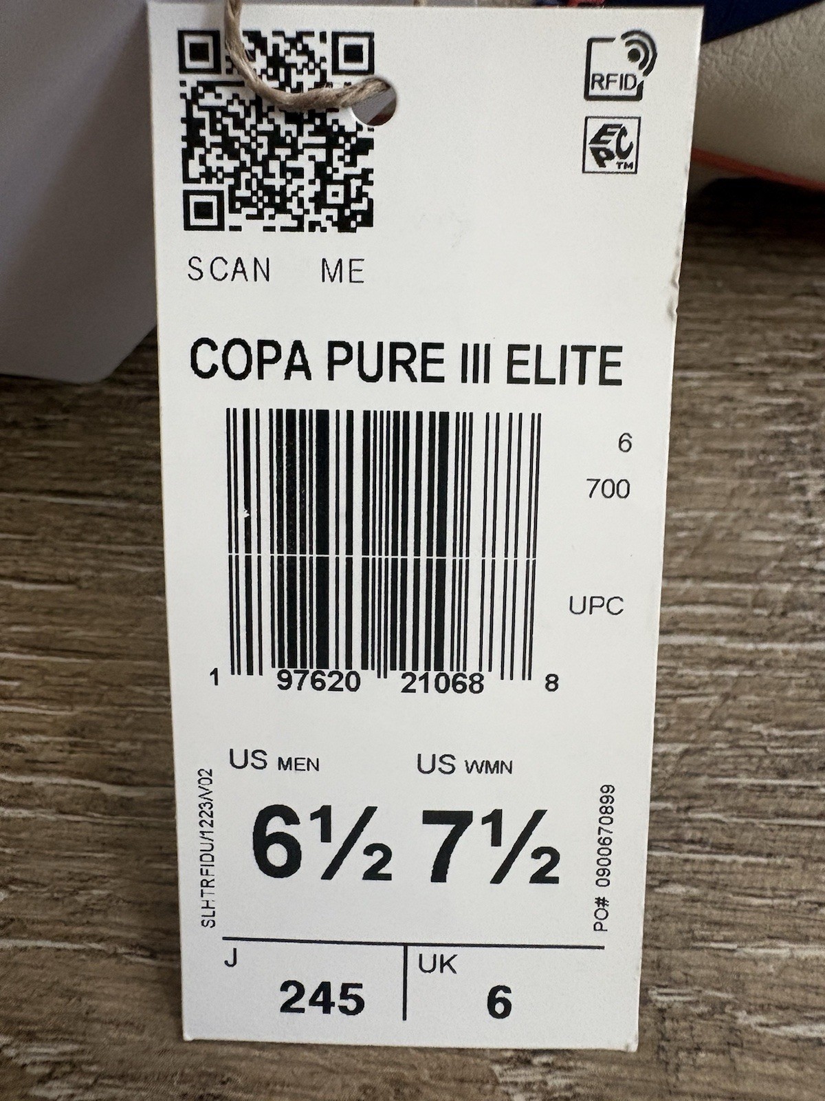 Adidas Copa Pure 3 Elite Soccer Cleat White Blue Men’s Sz 6.5 JH8728