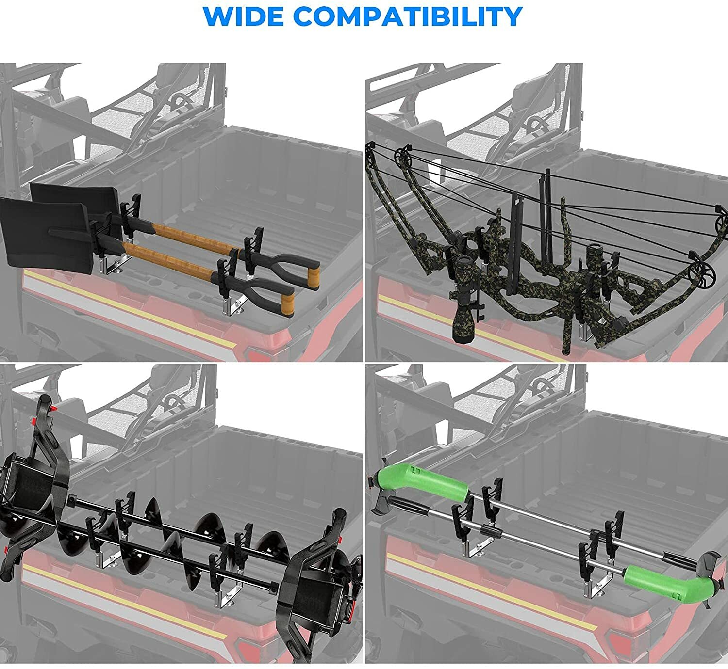 ATV UTV Gun Holder Rifle Mount Lock & Ride Rack for Polaris Ranger General 1000