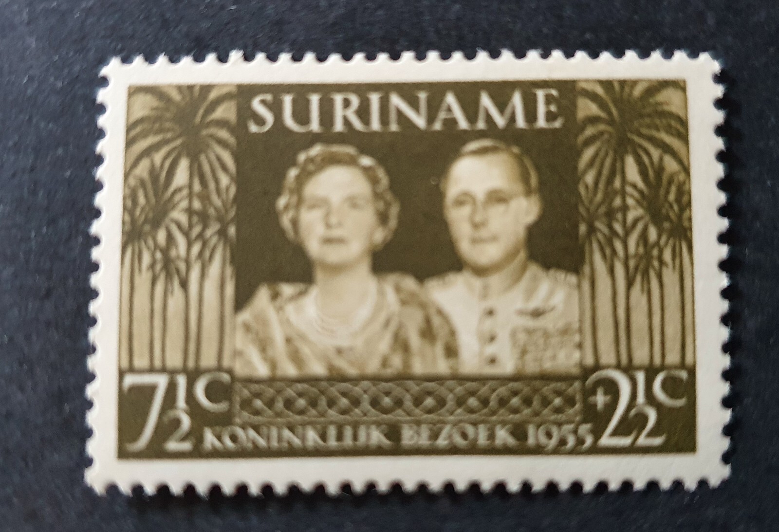 1955 SURINAME NETHERLANDS ROYAL VISIT QUEEN JULIANA VF MNH