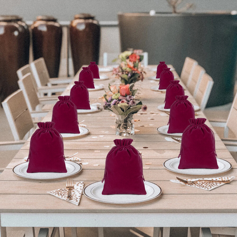 25-100 Velvet Drawstring Pouch Jewelry Baggie Ring Party Wedding Gift Bag Set