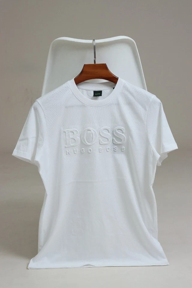 Hugo Boss Men's Short Sleeve BOSS Tiburt Solid Cotton Crew New Arrivals