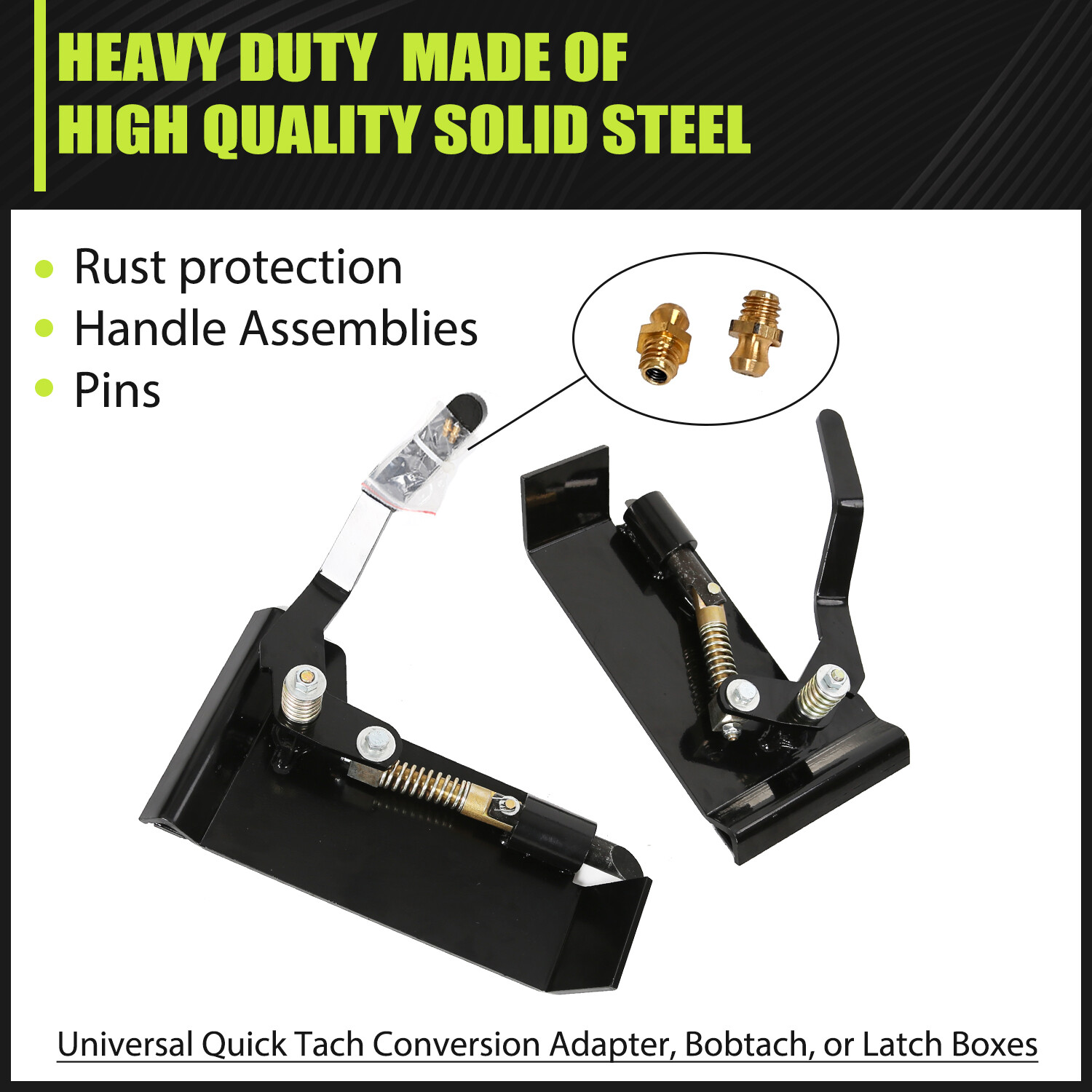 Weld-On Skid Steer Quick Attach Bucket Conversion Adapter Latch Plates Universal