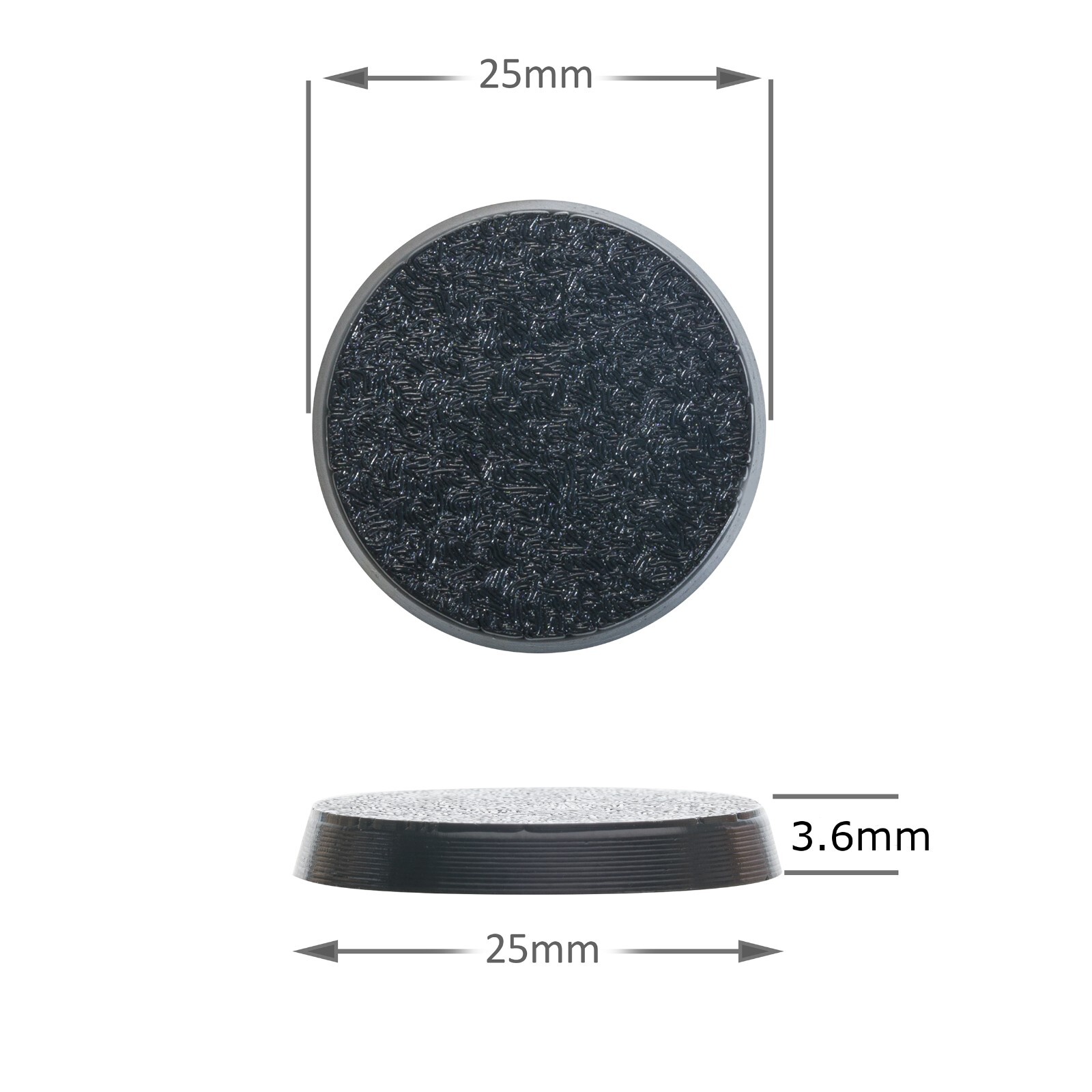 Pack of 120, 25 mm Plastic Round Bases Miniature Wargames Table gaming TEXTURED