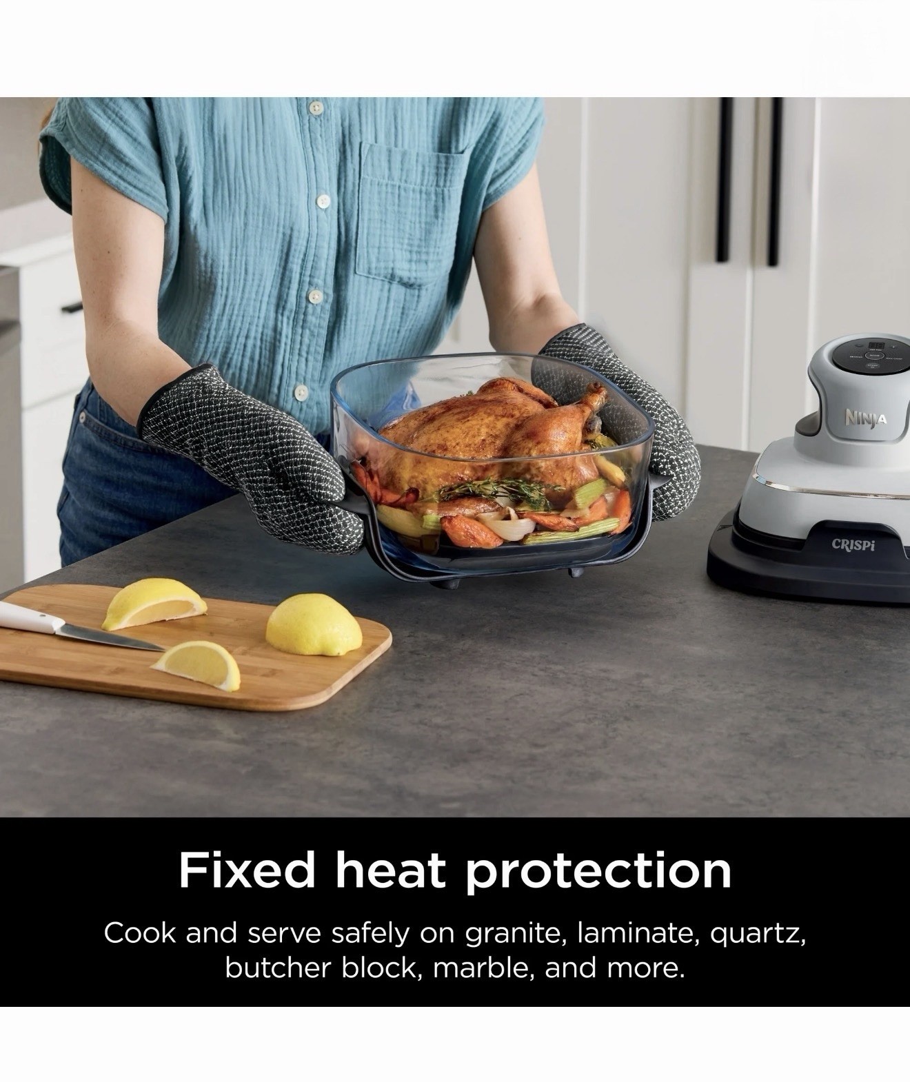 Ninja Crispi 3-in-1 Glass Air Fryer, 4-Qt Glass Container with Lid, White