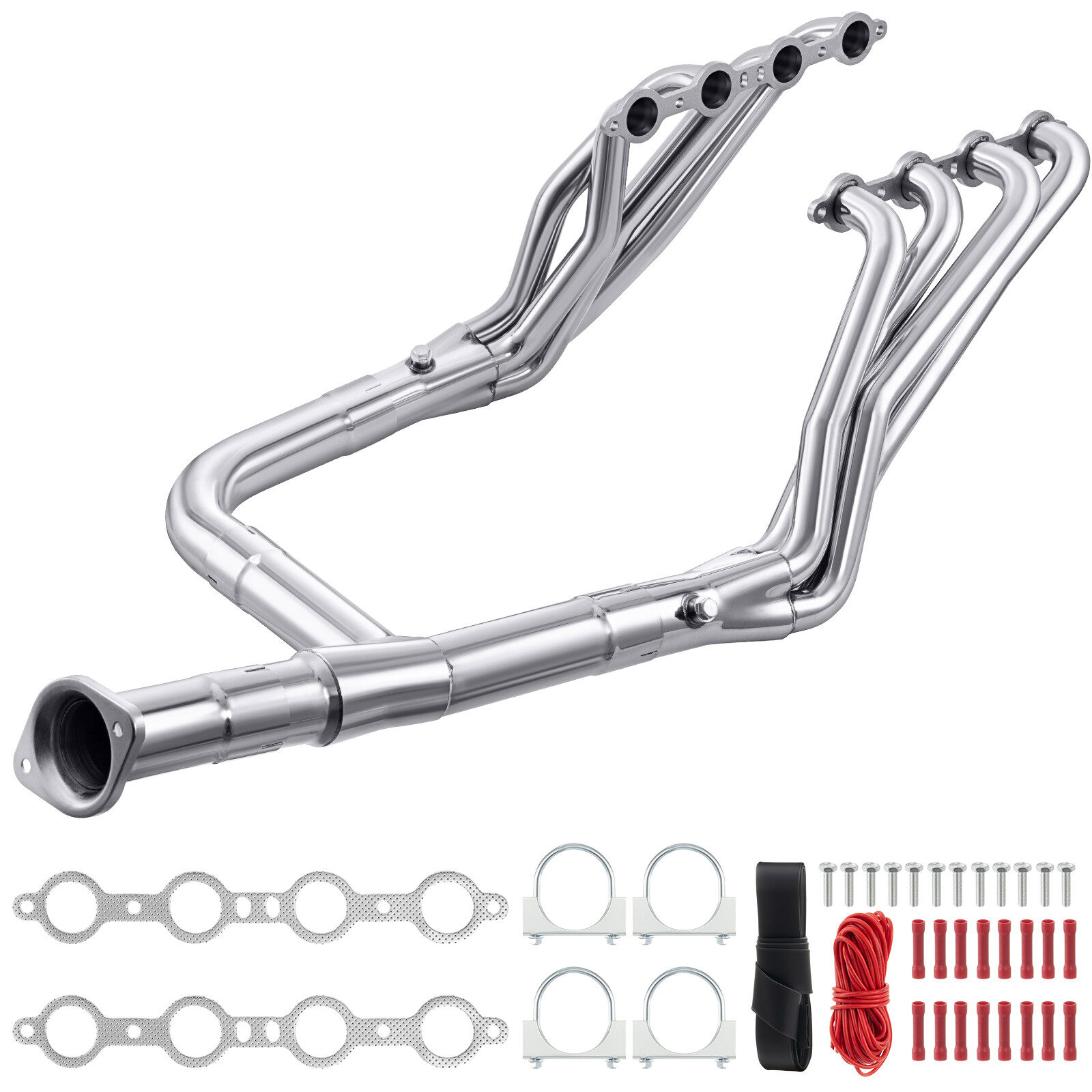 Long Tube Headers w/ Y Pipe For 99-06 Chevy GMC Sierra Silverado 4.8/5.3/6.0
