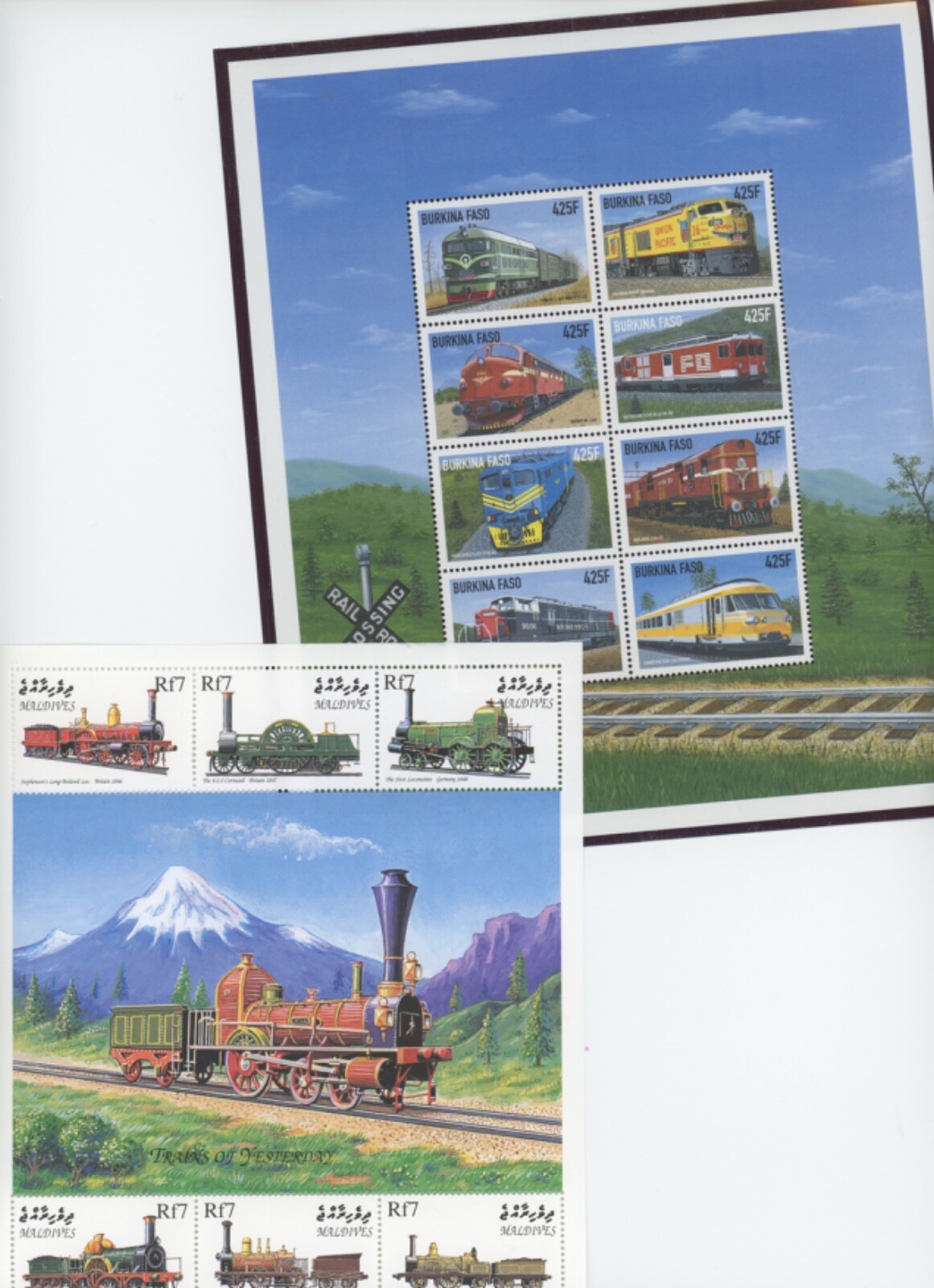 Worldwide Stamps Trains Topical TRAINS Stamps and mini-sheets (mb28