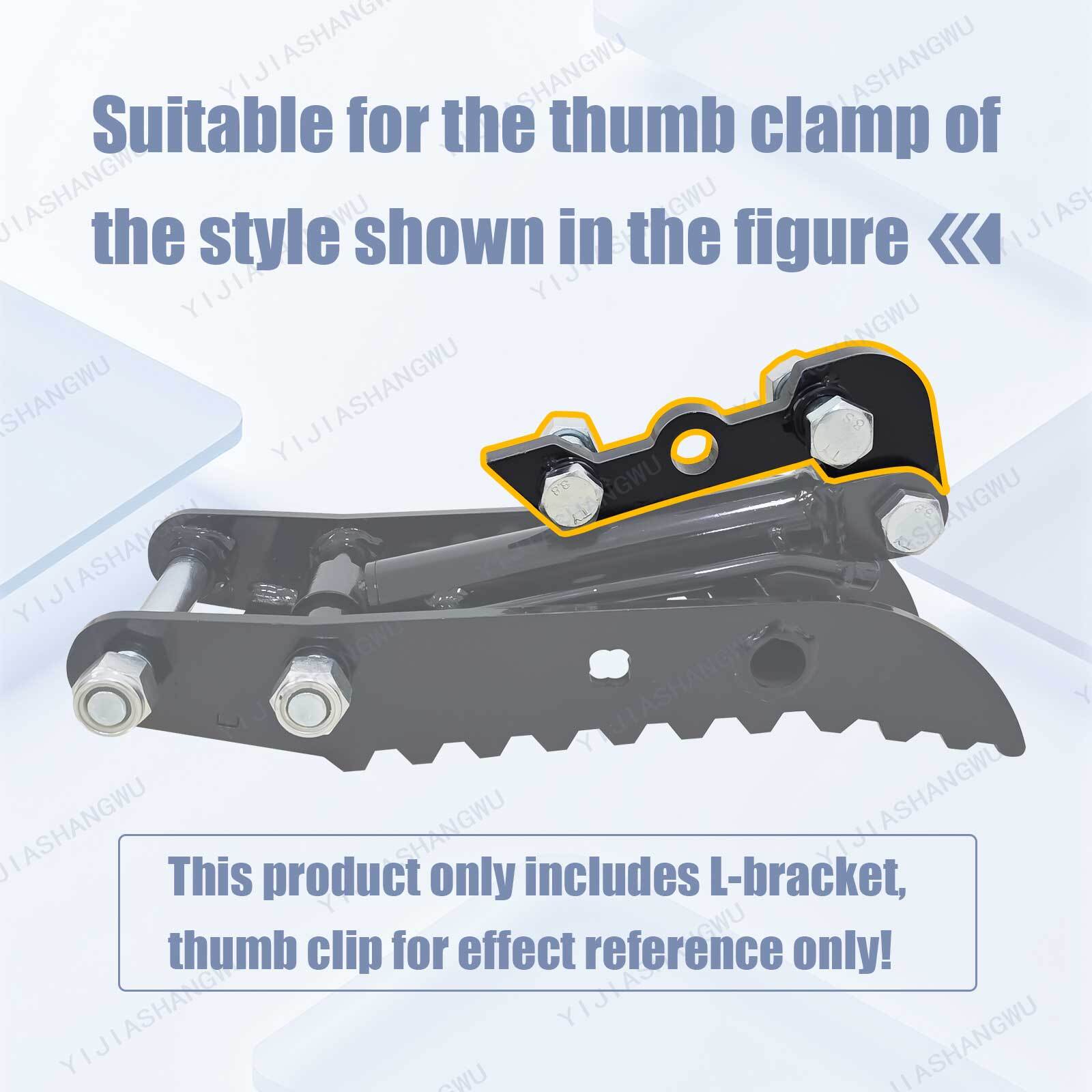 Single L-shaped bracket，FOR Mini Excavator Three Holes Hydraulic Clip Thumb