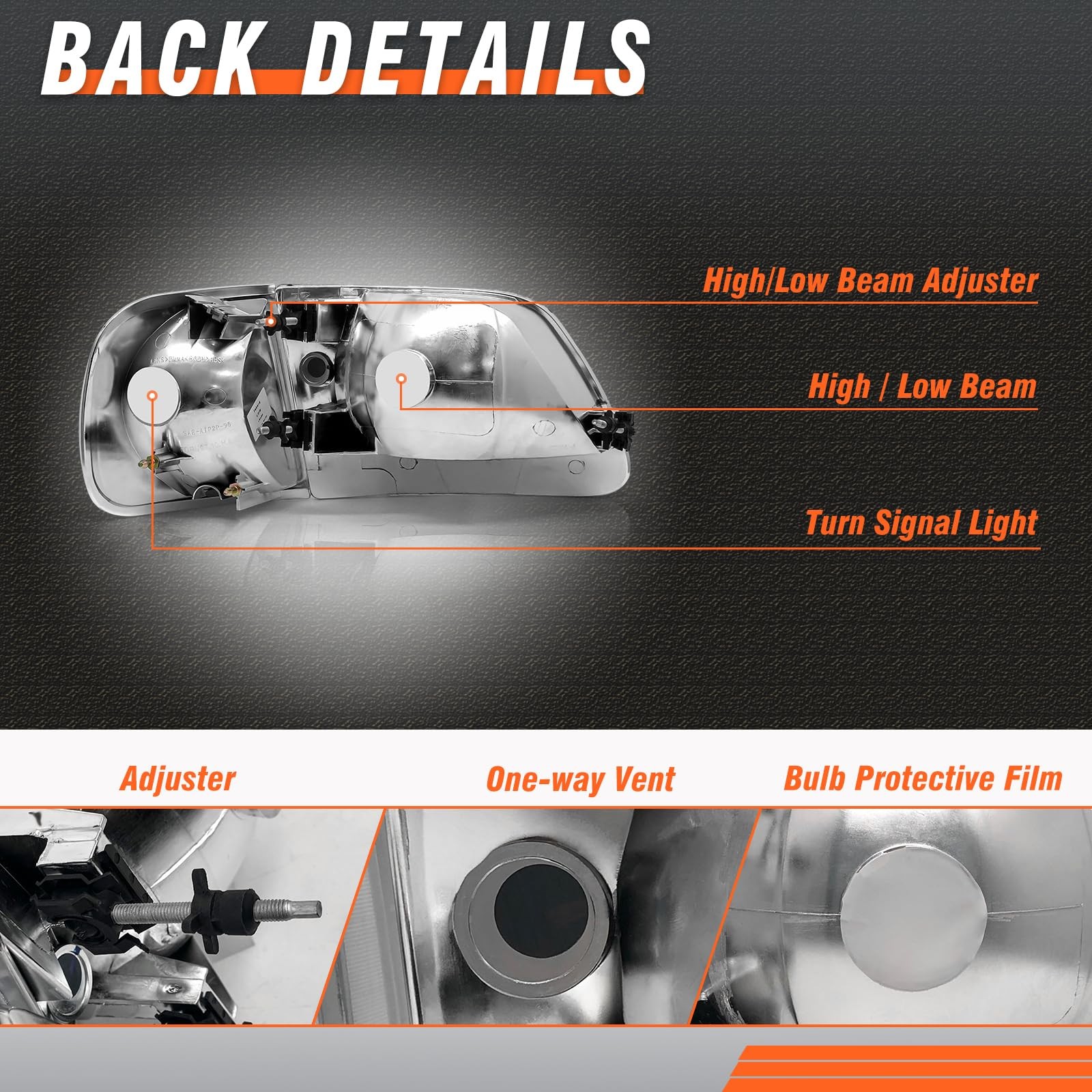 Compatible with Ford 1998-1999 F250 Headlights Assembly for 1997-2003 F150