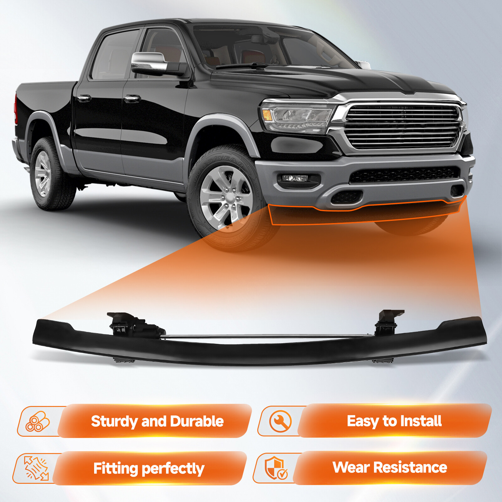 NEW FRONT ACTIVE AIR DAM FOR 2019 2020 2021 2023 RAM 1500 DT 68274406AH