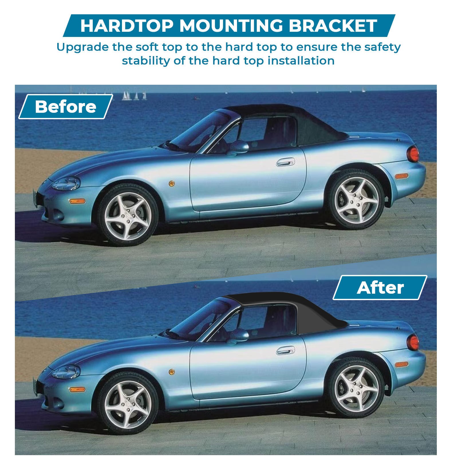 For Mazda MX5 Miata NA NB Full Hardtop Mount Brackets & Hardware Set 1990-2005