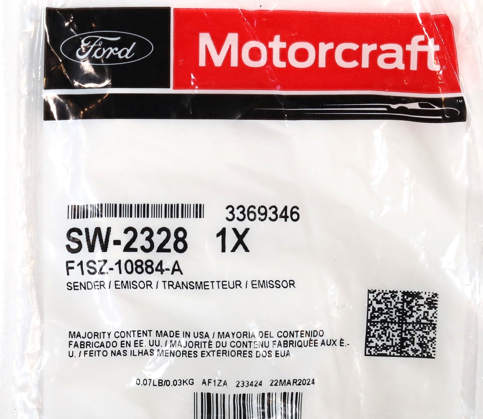 Motorcraft SW-2328 / F1SZ-10884-A Coolant Temp Sensor 1994-1997 7.3L Powerstroke