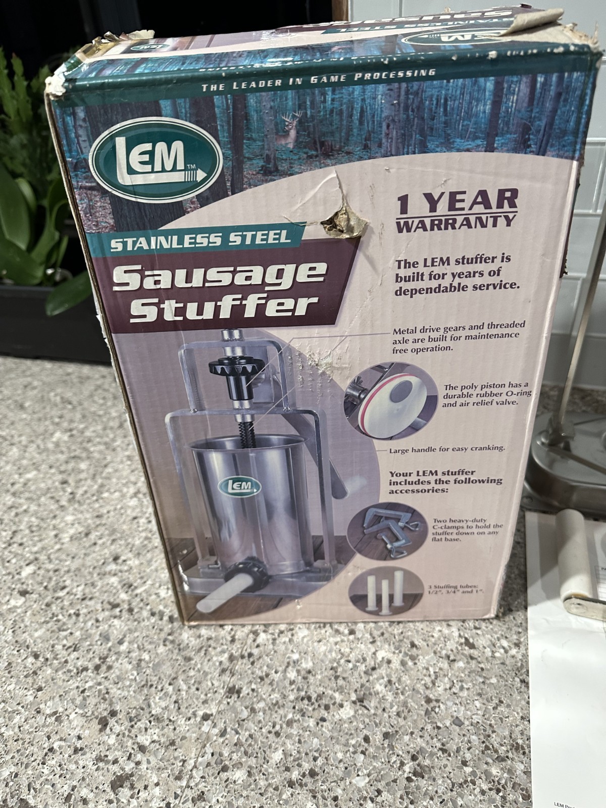 LEM Mighty Bite 5 lb. Stainless Steel Vertical Sausage Stuffer Maker