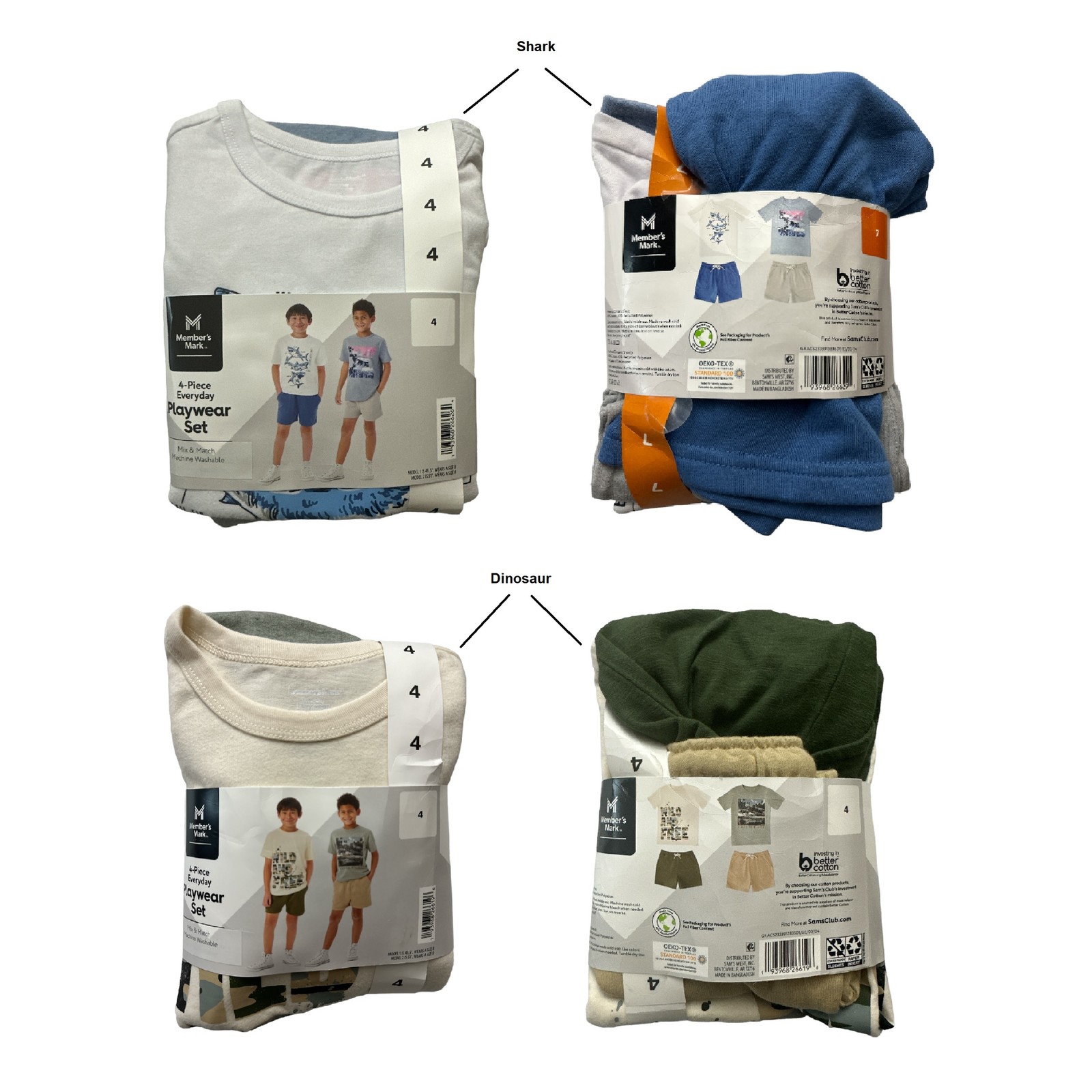 Member's Mark Boy's 4-Piece Mix N Match Everyday Playwear Set