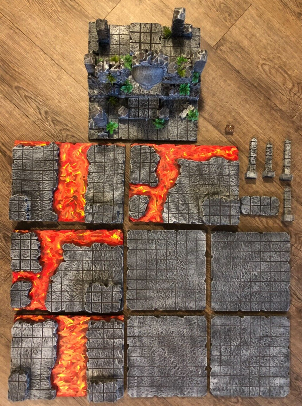 Lava Temple Ruin Set 28mm Terrain Scenery for D&D Pathfinder