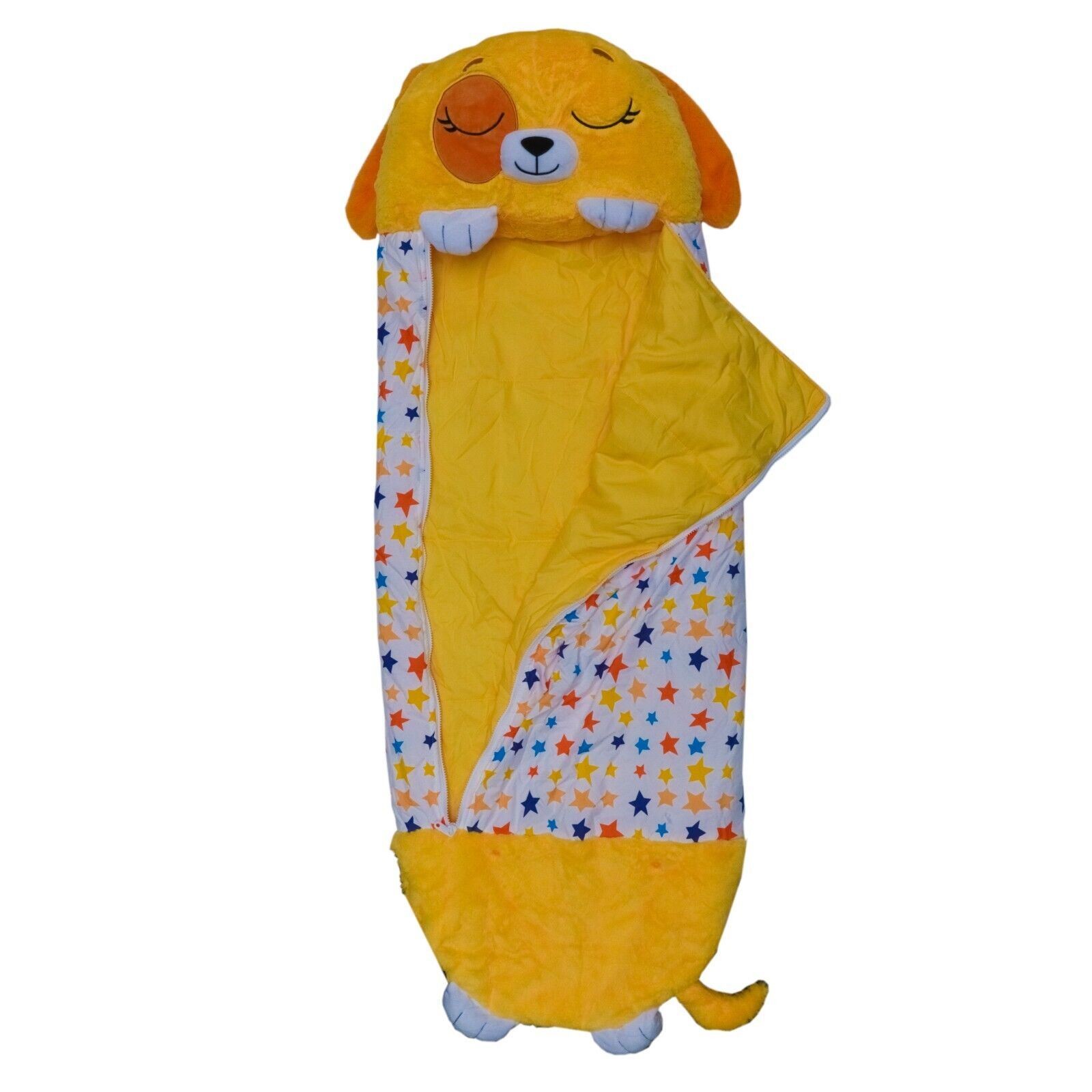 Happy Nappers Dusty Yellow Puppy Dog Pooch Sleepy Fluffy Sleeping Bag Pillow M