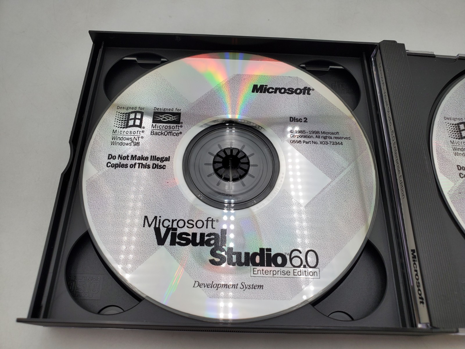 Microsoft Visual Studio 6.0 ENTERPRISE Disc 1, 2, &3 w/ CD Key Vintage