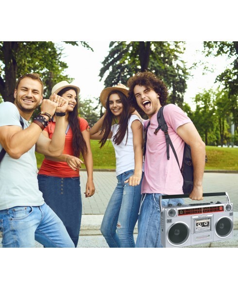 RIPTUNES Retro Radio Cassette Stereo Boombox AM/FM SW1/SW2 Bluetooth USB microSD