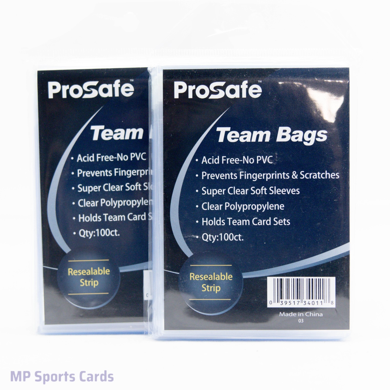 (2) Pro Safe Team Bags Sleeves 100ct Free Shipping!