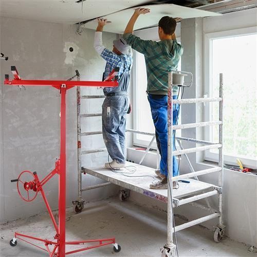 11FT Drywall Lift Panel Hoist - 150LBS Capacity, One Person Operation with Brake