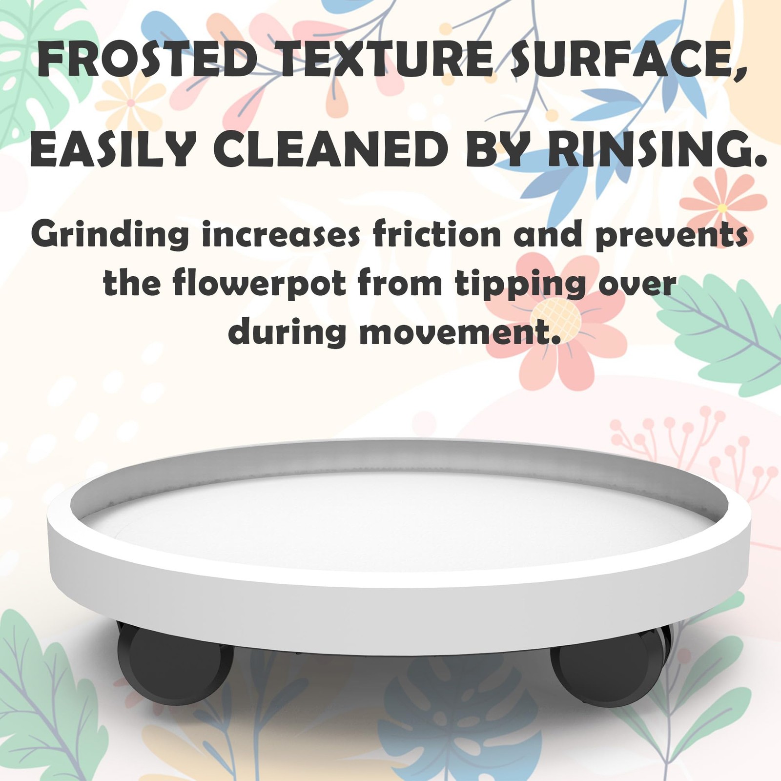 2 Pack of 12.6 Inch Heavy Duty Plant Caddy with Wheels,Rolling Plant Stand Po...