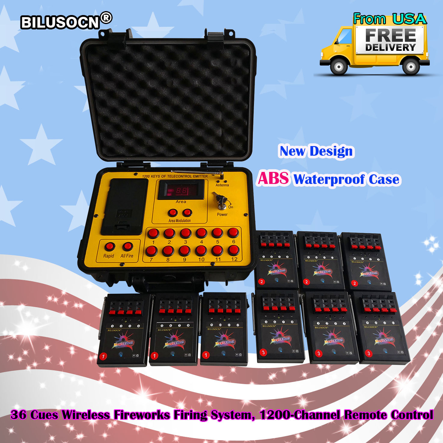 36 Cues Wireless Fireworks Firing System Remote Control Pyrotechnic Equipment