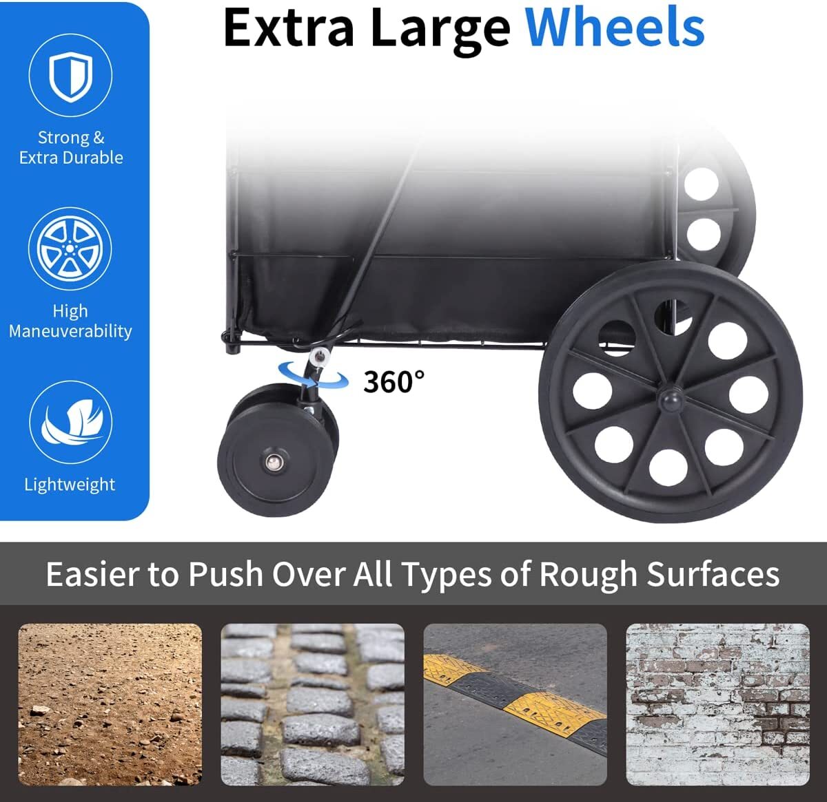 ( USED ) Folding Grocery Basket Cart Shopping Wheels Large Metal Utility Laundry