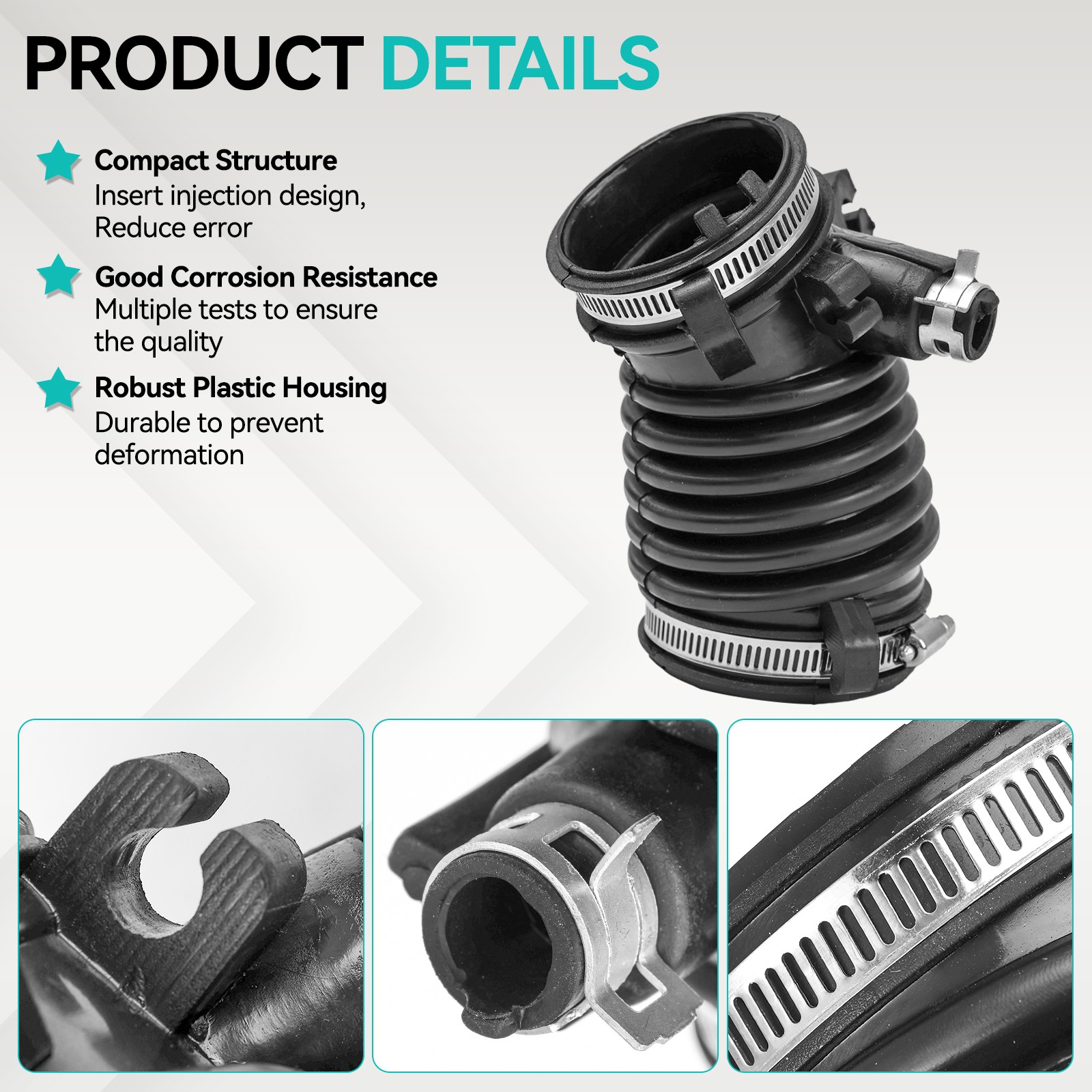 For Honda Civic 2012-2015 1.8L Air Flow Tube Air Cleaner Intake Hose With Clamps